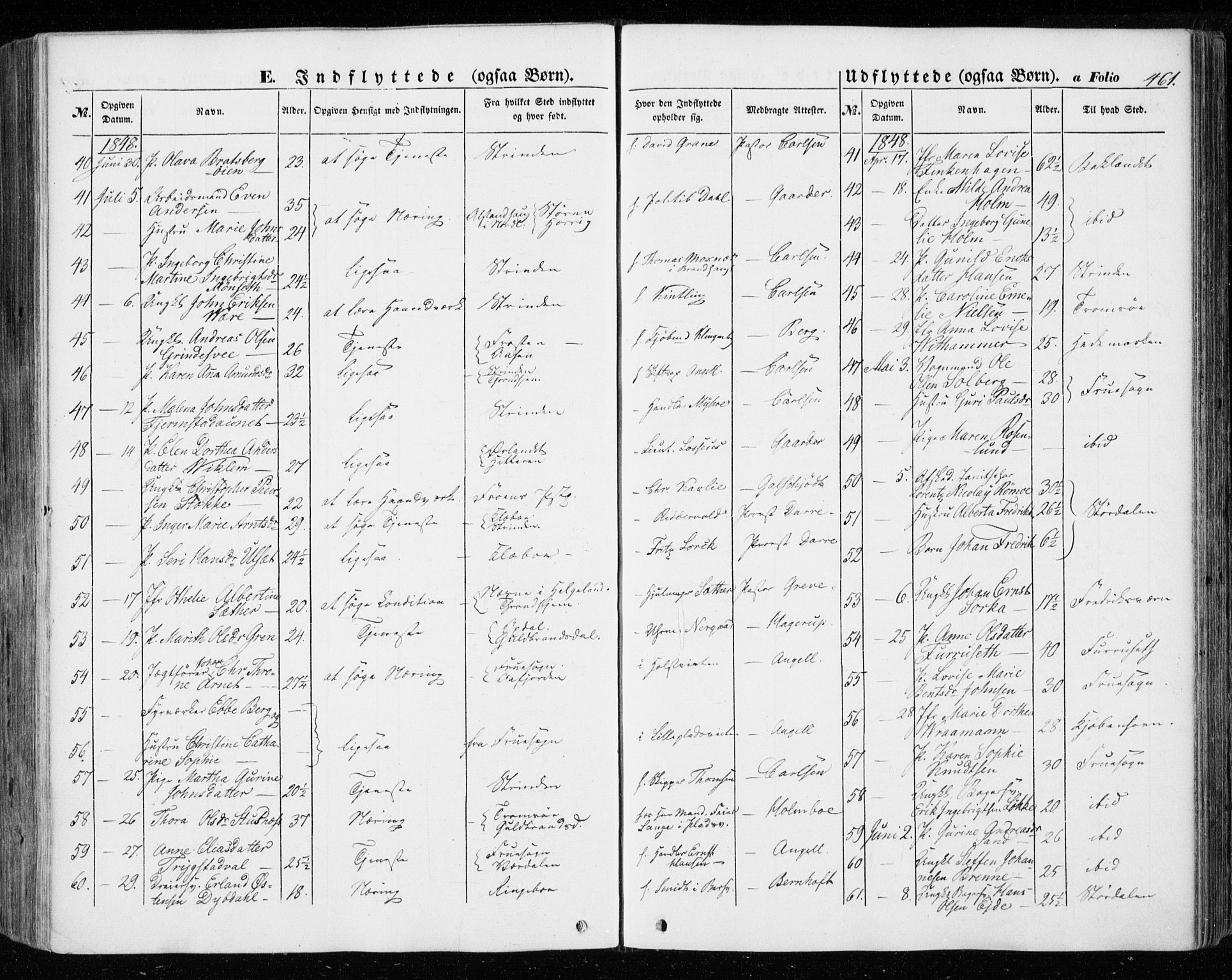Ministerialprotokoller, klokkerbøker og fødselsregistre - Sør-Trøndelag, SAT/A-1456/601/L0051: Parish register (official) no. 601A19, 1848-1857, p. 461