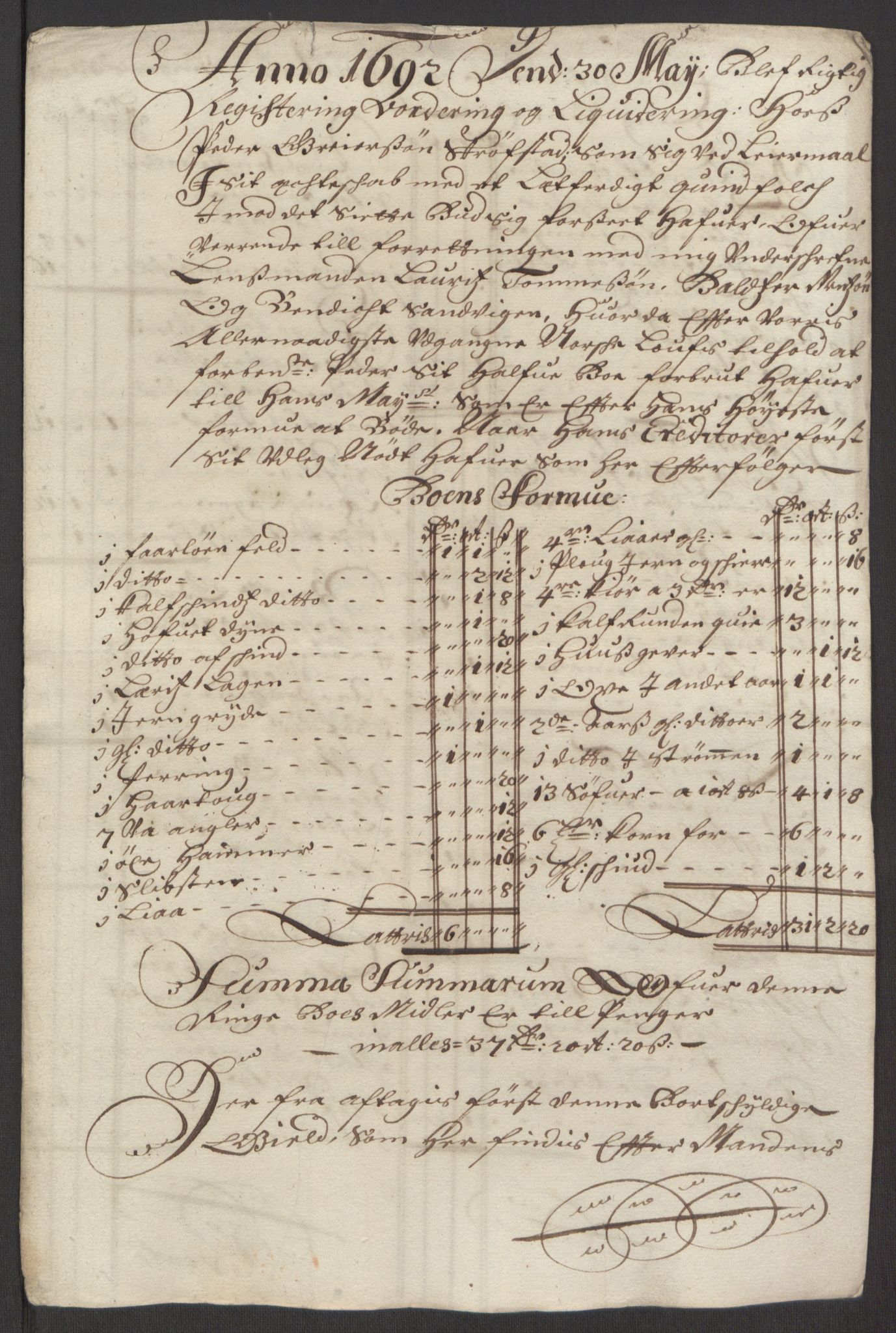 Rentekammeret inntil 1814, Reviderte regnskaper, Fogderegnskap, AV/RA-EA-4092/R64/L4424: Fogderegnskap Namdal, 1692-1695, p. 123