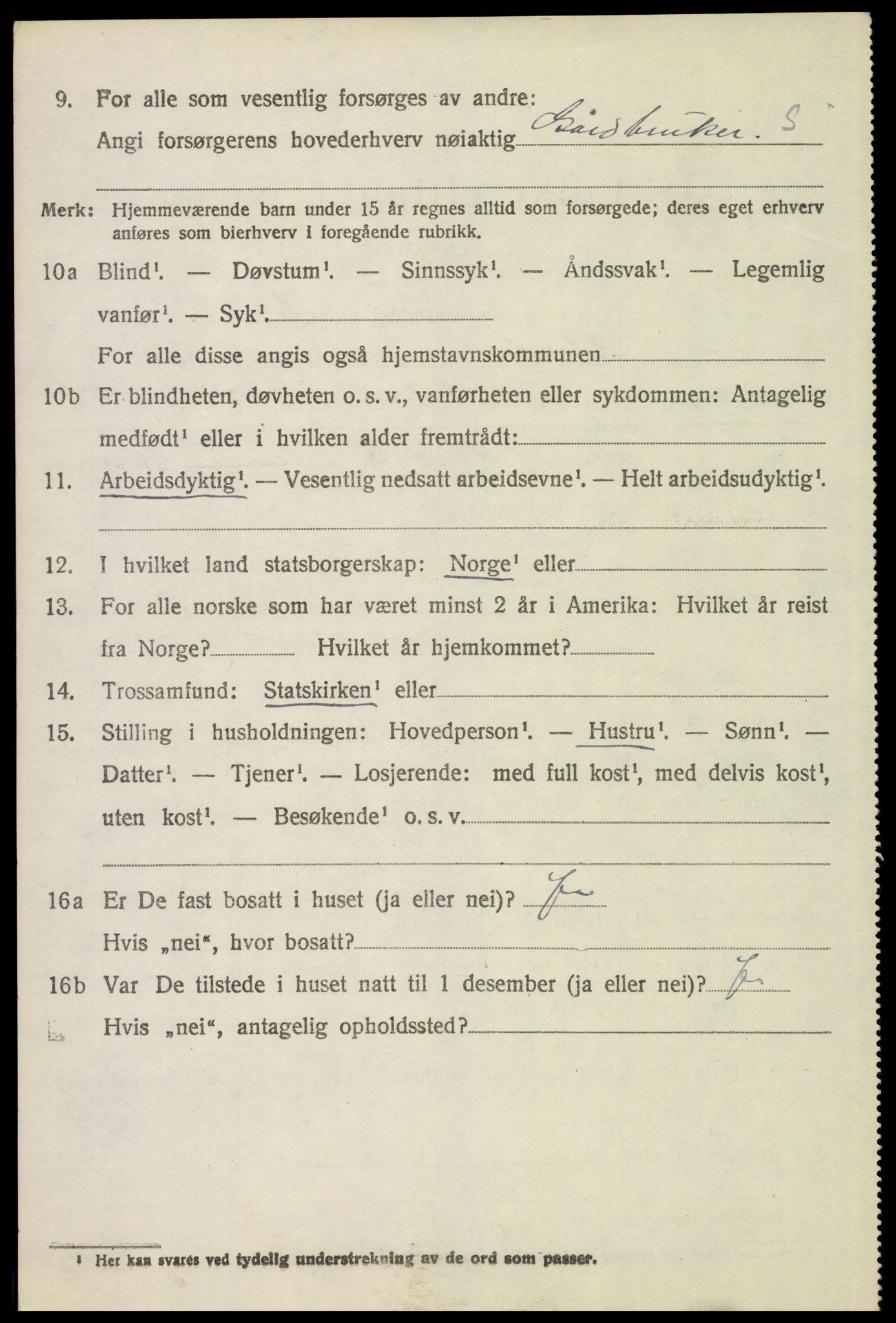 SAH, 1920 census for Alvdal, 1920, p. 4899