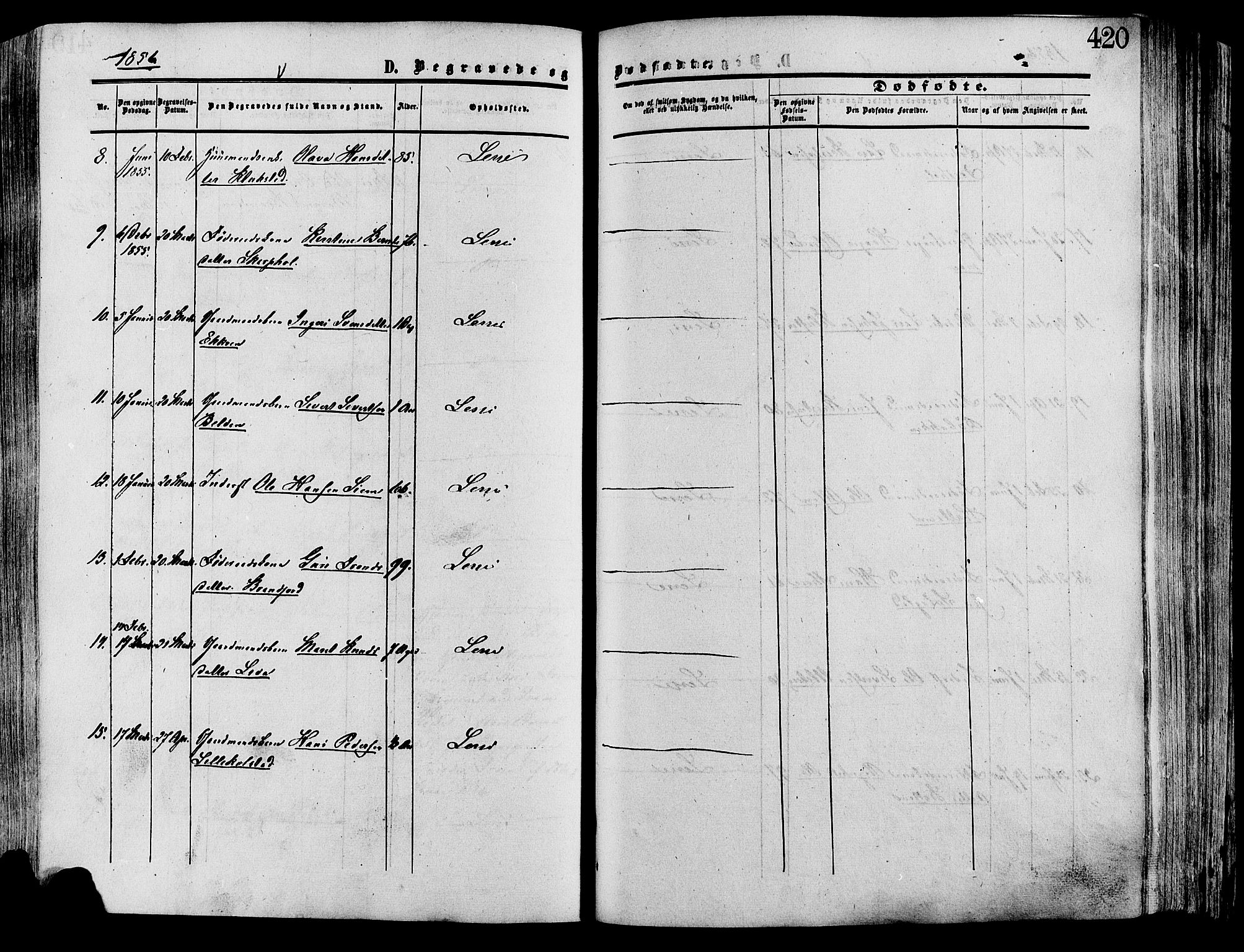 Lesja prestekontor, AV/SAH-PREST-068/H/Ha/Haa/L0008: Parish register (official) no. 8, 1854-1880, p. 420