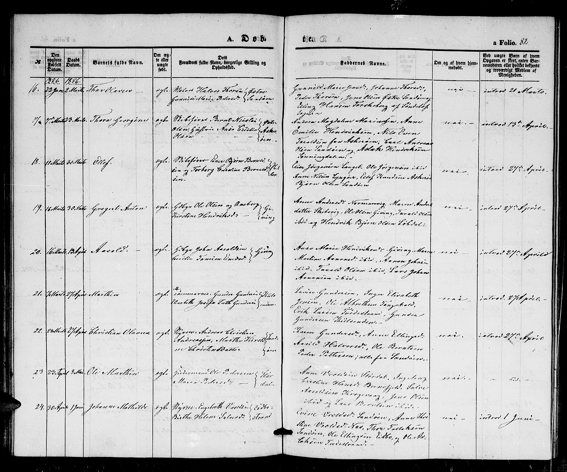 Dypvåg sokneprestkontor, AV/SAK-1111-0007/F/Fb/Fba/L0010: Parish register (copy) no. B 10, 1842-1857, p. 82