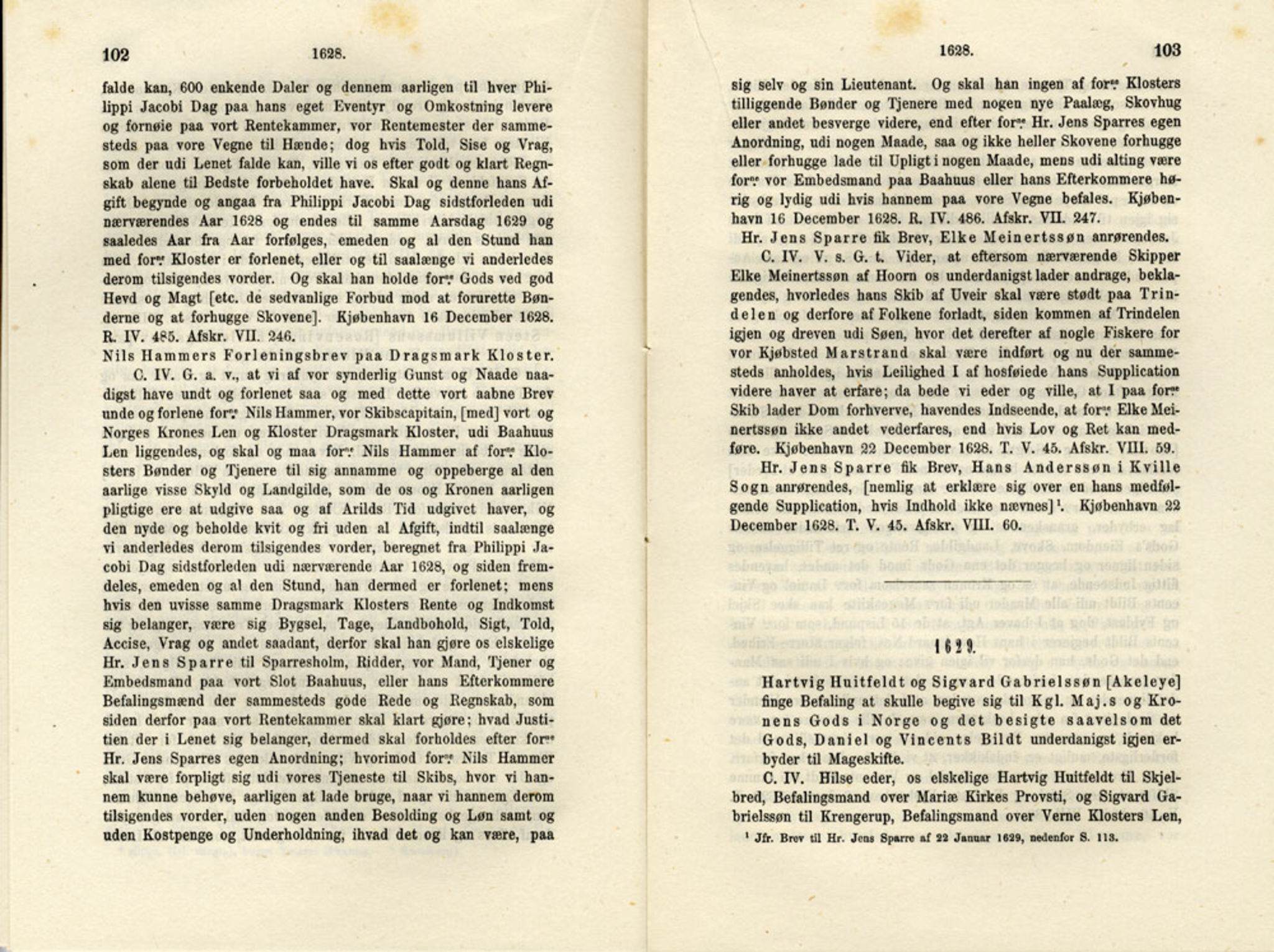 Publikasjoner utgitt av Det Norske Historiske Kildeskriftfond, PUBL/-/-/-: Norske Rigs-Registranter, bind 6, 1628-1634, p. 102-103