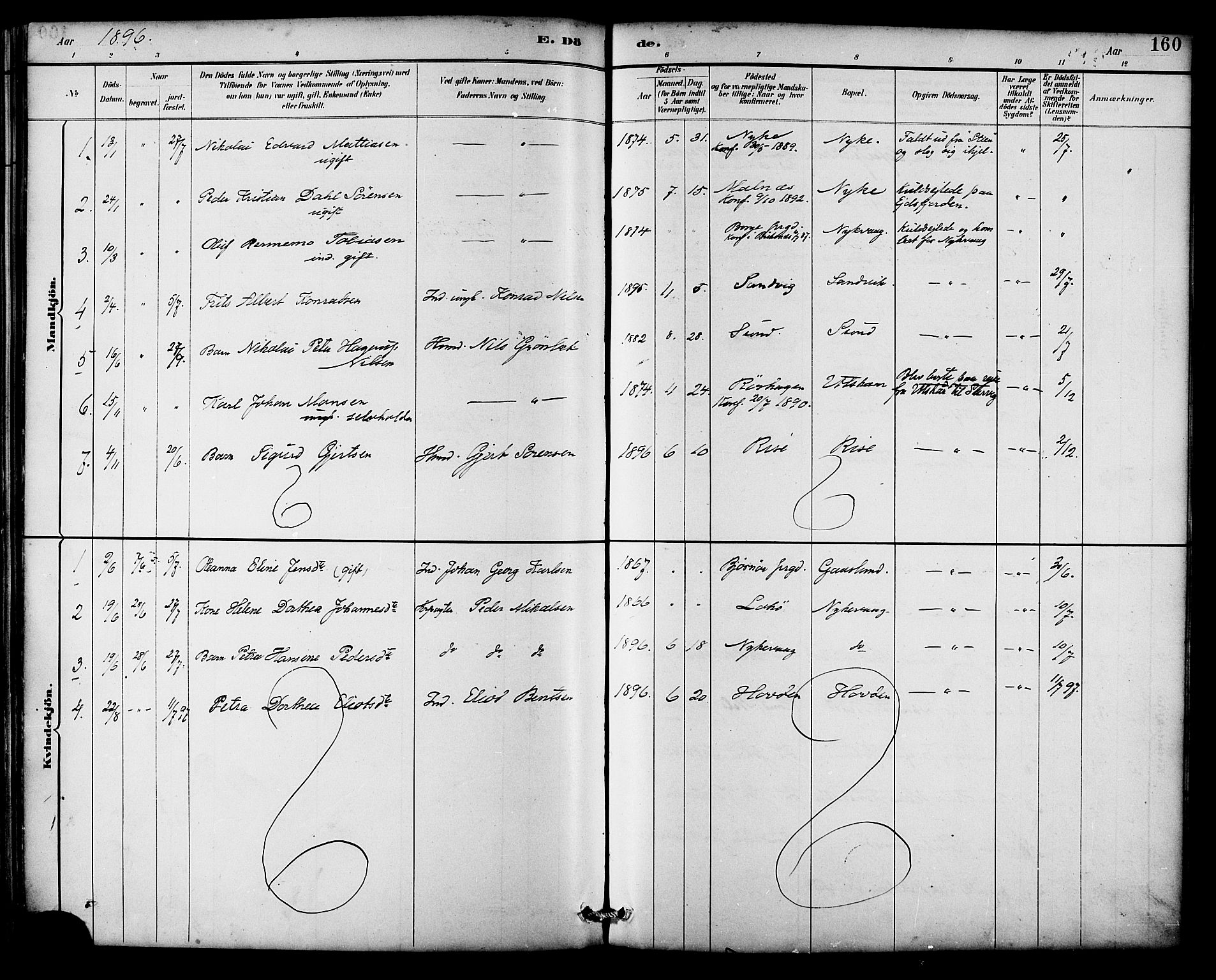 Ministerialprotokoller, klokkerbøker og fødselsregistre - Nordland, SAT/A-1459/892/L1320: Parish register (official) no. 892A01, 1886-1901, p. 160