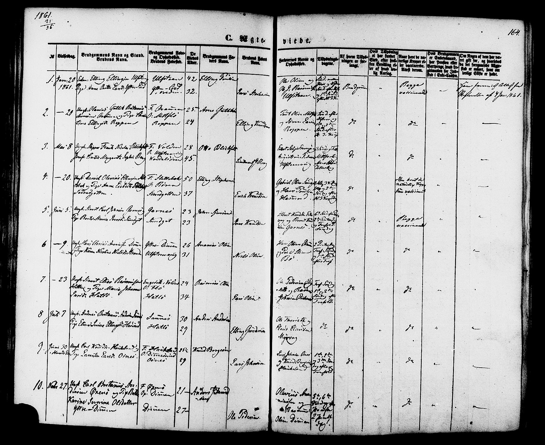 Ministerialprotokoller, klokkerbøker og fødselsregistre - Møre og Romsdal, AV/SAT-A-1454/509/L0105: Parish register (official) no. 509A03, 1848-1882, p. 164