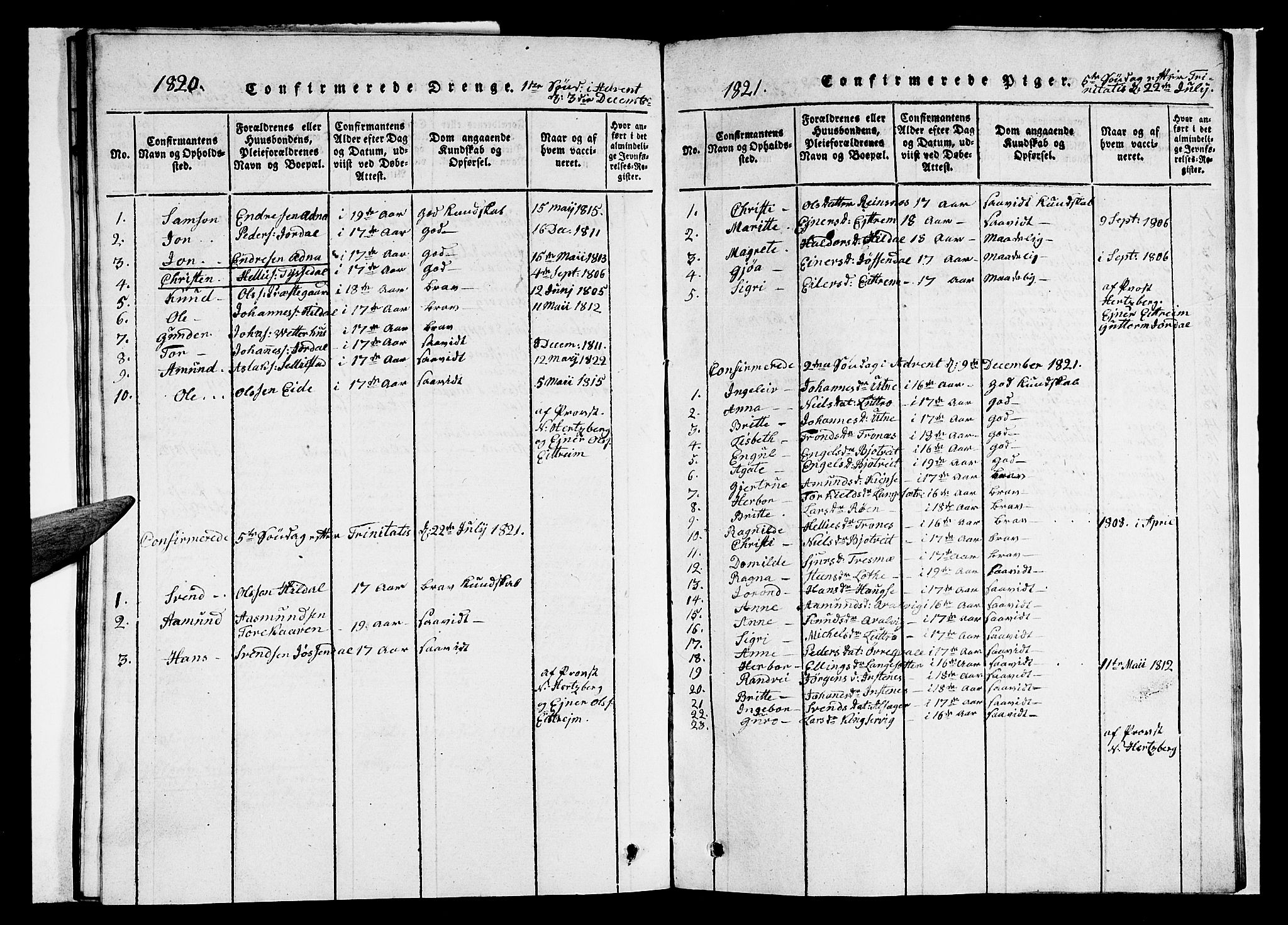 Ullensvang sokneprestembete, AV/SAB-A-78701/H/Haa: Parish register (official) no. A 9, 1819-1826