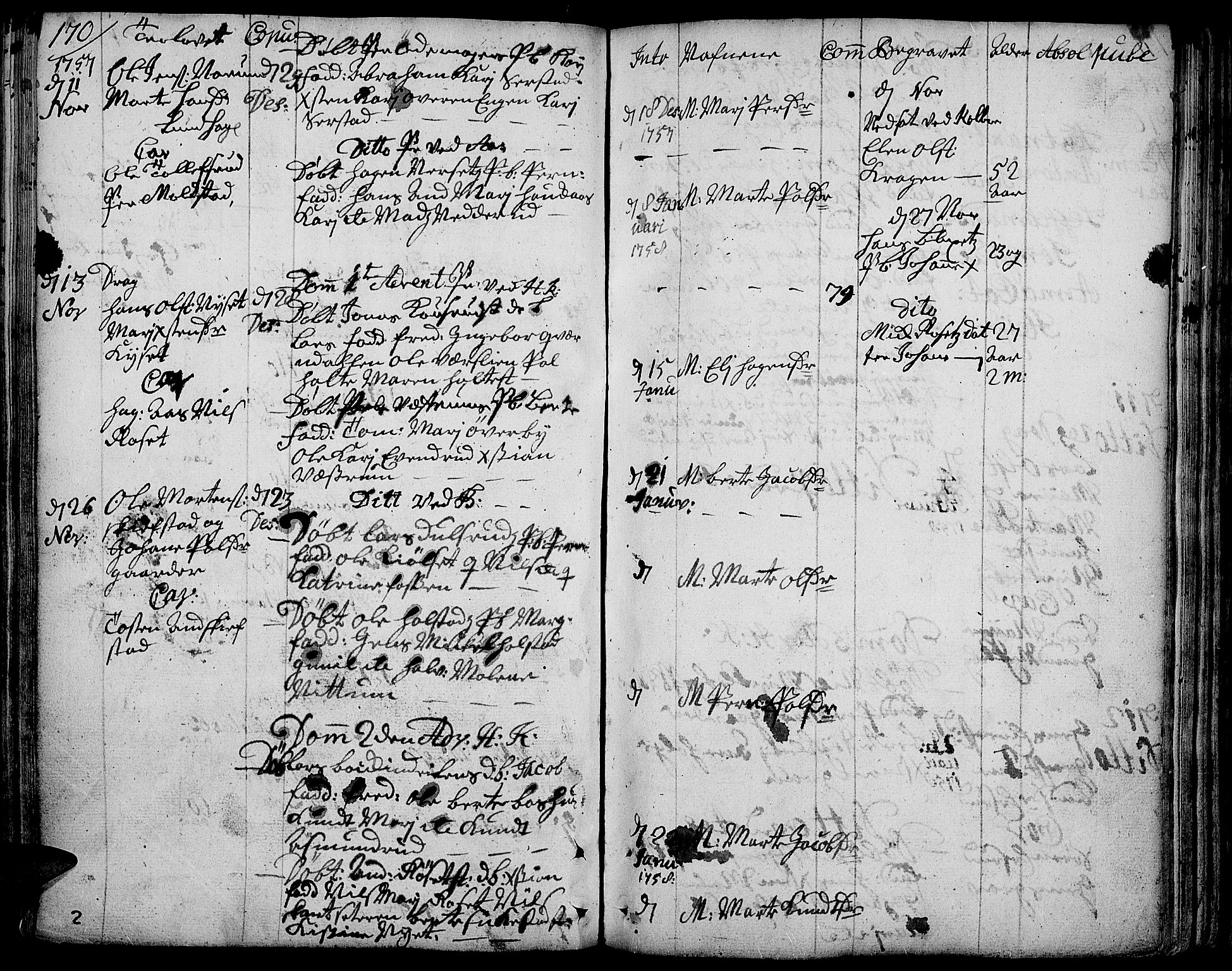 Toten prestekontor, AV/SAH-PREST-102/H/Ha/Haa/L0004: Parish register (official) no. 4, 1751-1761, p. 170