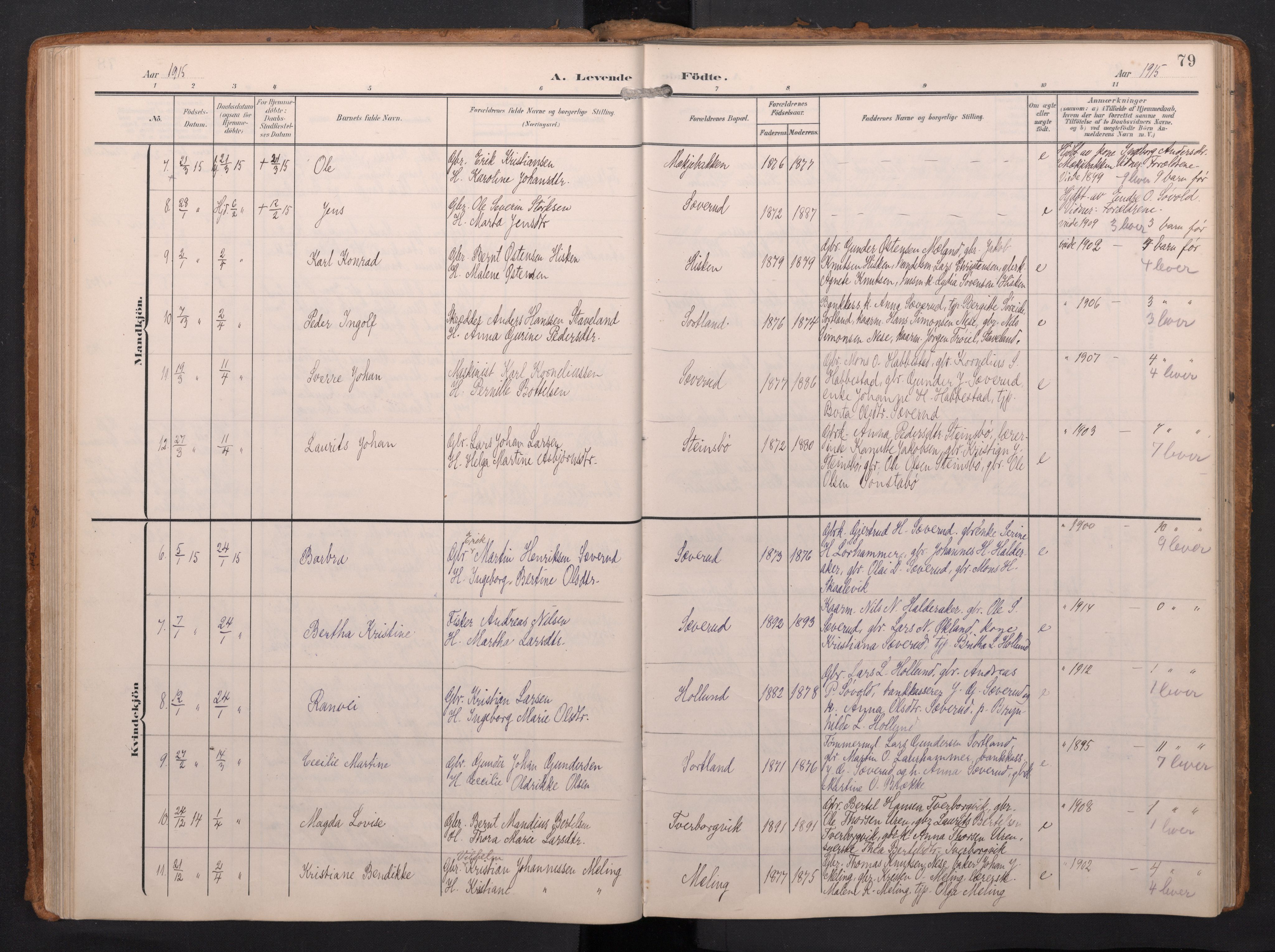 Finnås sokneprestembete, AV/SAB-A-99925/H/Ha/Haa/Haac/L0003: Parish register (official) no. C 3, 1905-1917, p. 79