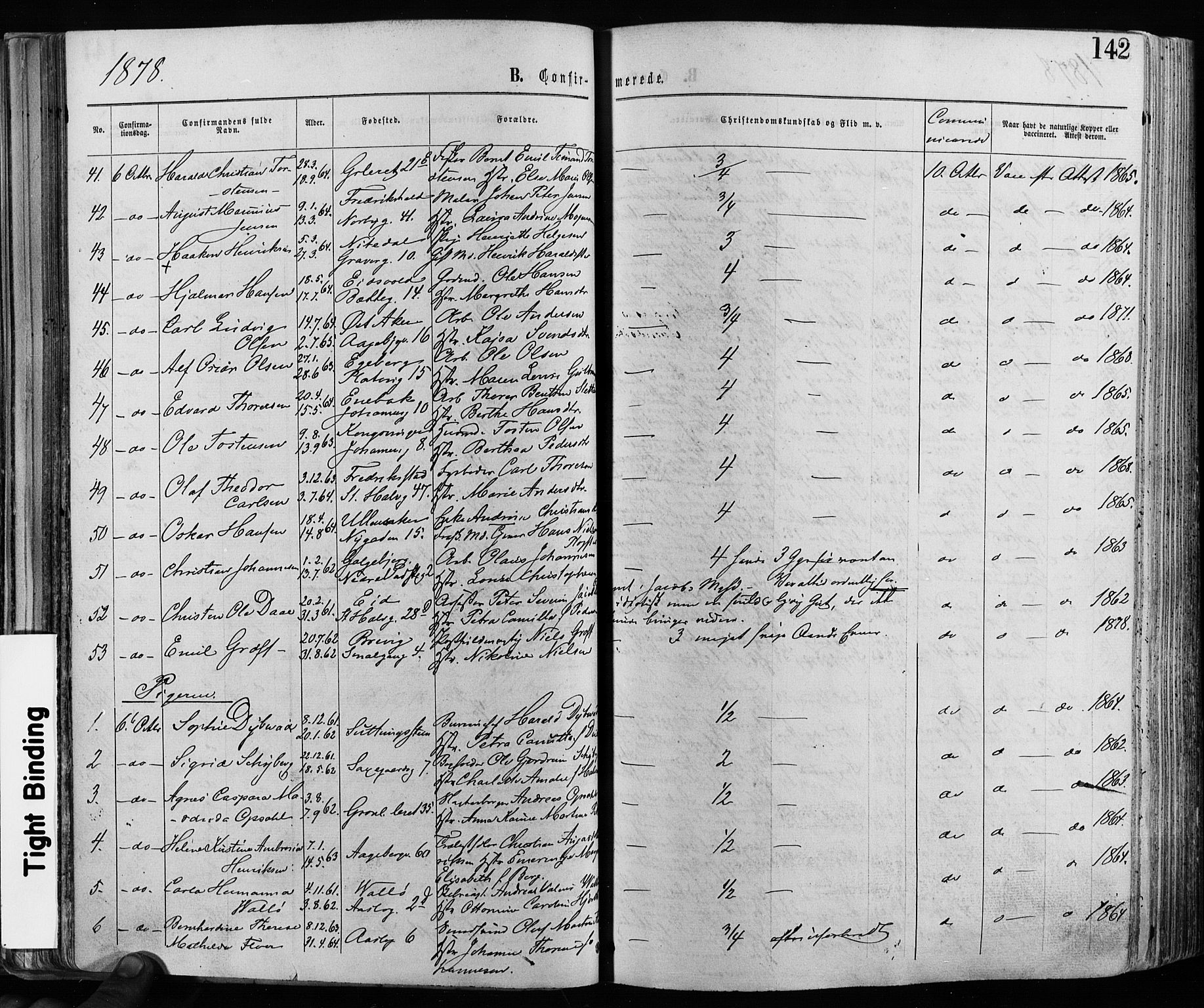Grønland prestekontor Kirkebøker, SAO/A-10848/F/Fa/L0005: Parish register (official) no. 5, 1869-1880, p. 142