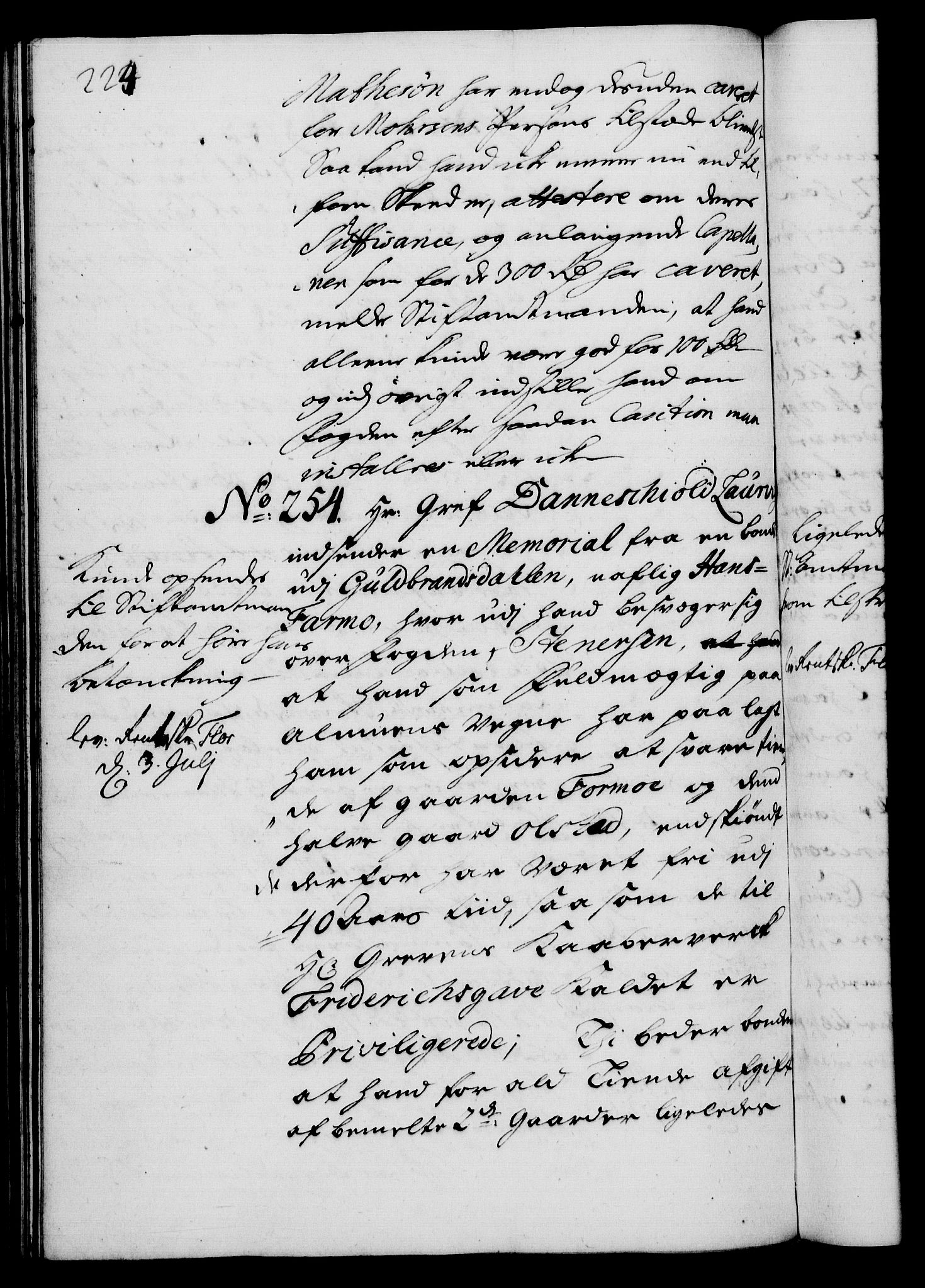 Rentekammeret, Kammerkanselliet, AV/RA-EA-3111/G/Gh/Gha/L0013: Norsk ekstraktmemorialprotokoll (merket RK 53.58), 1731, p. 224