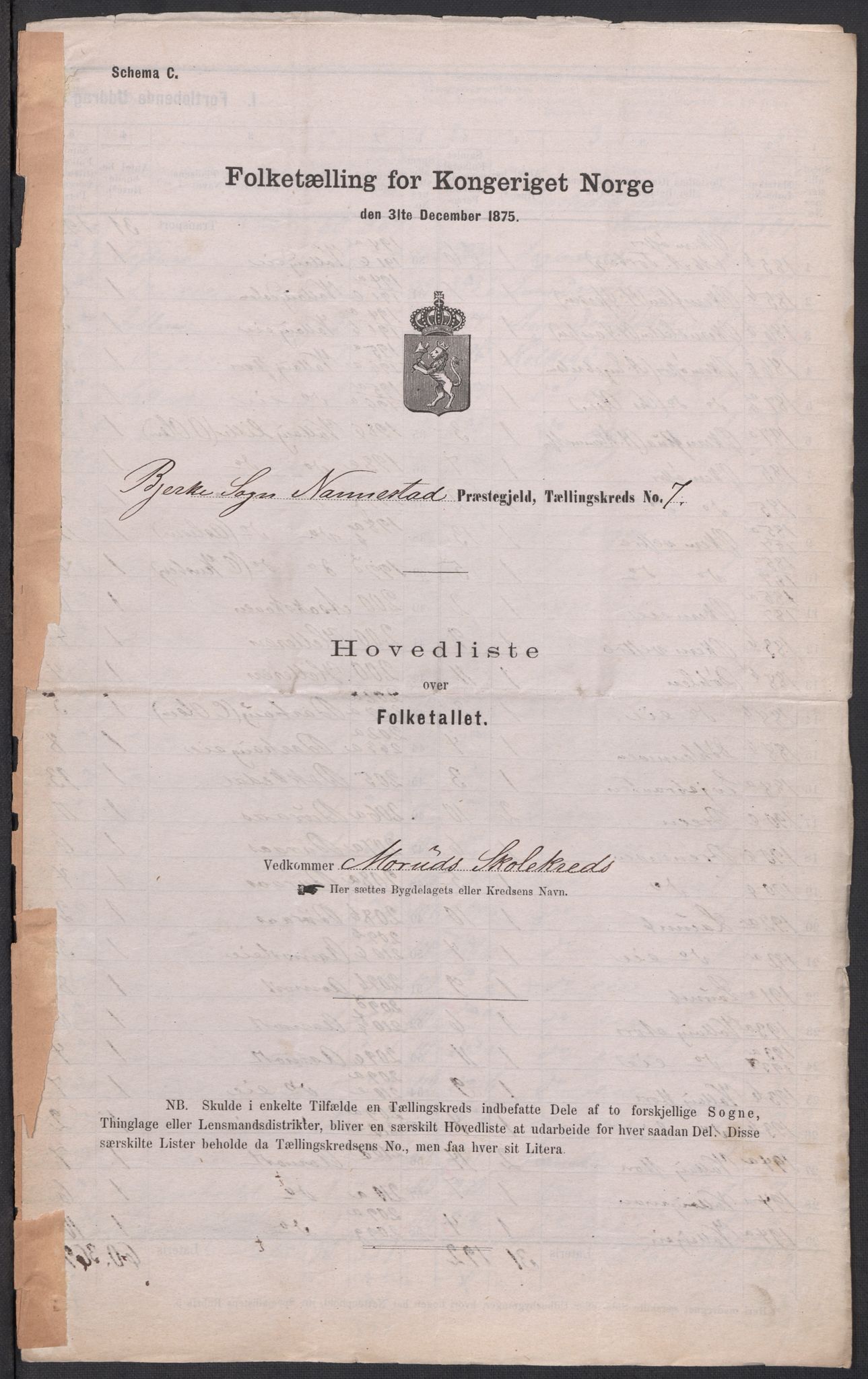 RA, 1875 census for 0238P Nannestad, 1875, p. 29