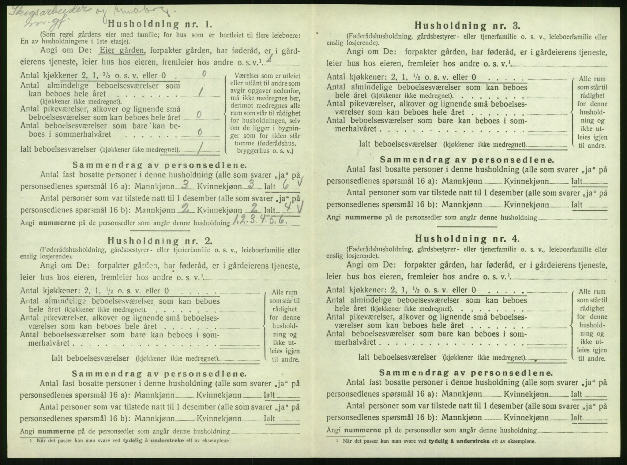 SAT, 1920 census for Velfjord, 1920, p. 330