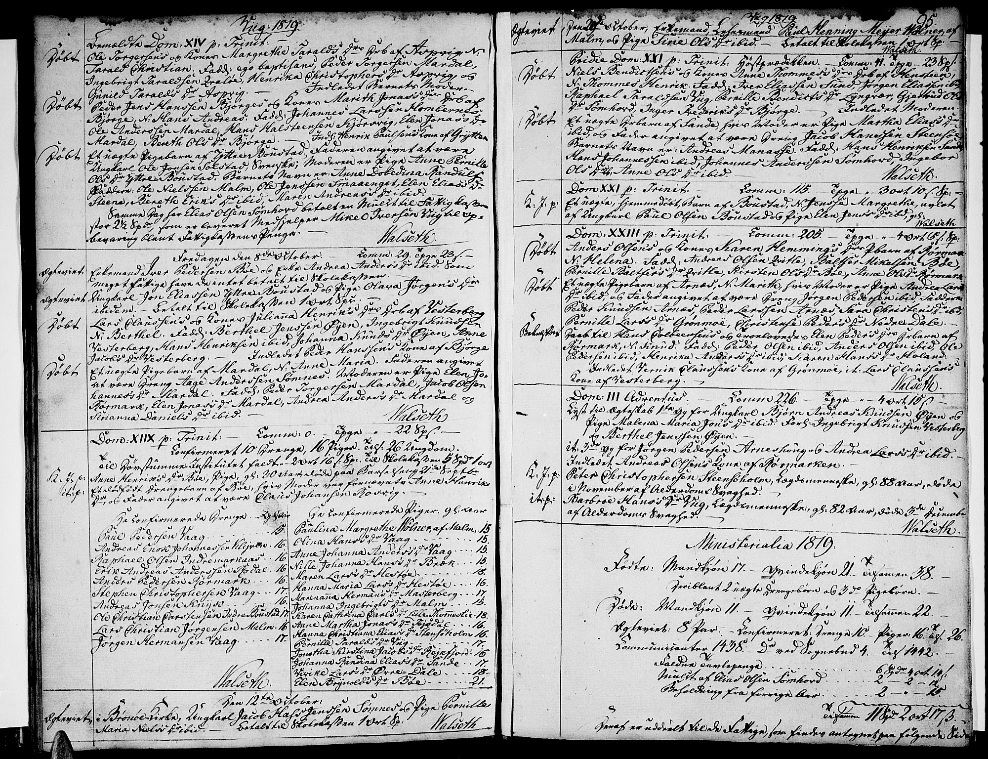 Ministerialprotokoller, klokkerbøker og fødselsregistre - Nordland, SAT/A-1459/812/L0174: Parish register (official) no. 812A03, 1801-1819, p. 95