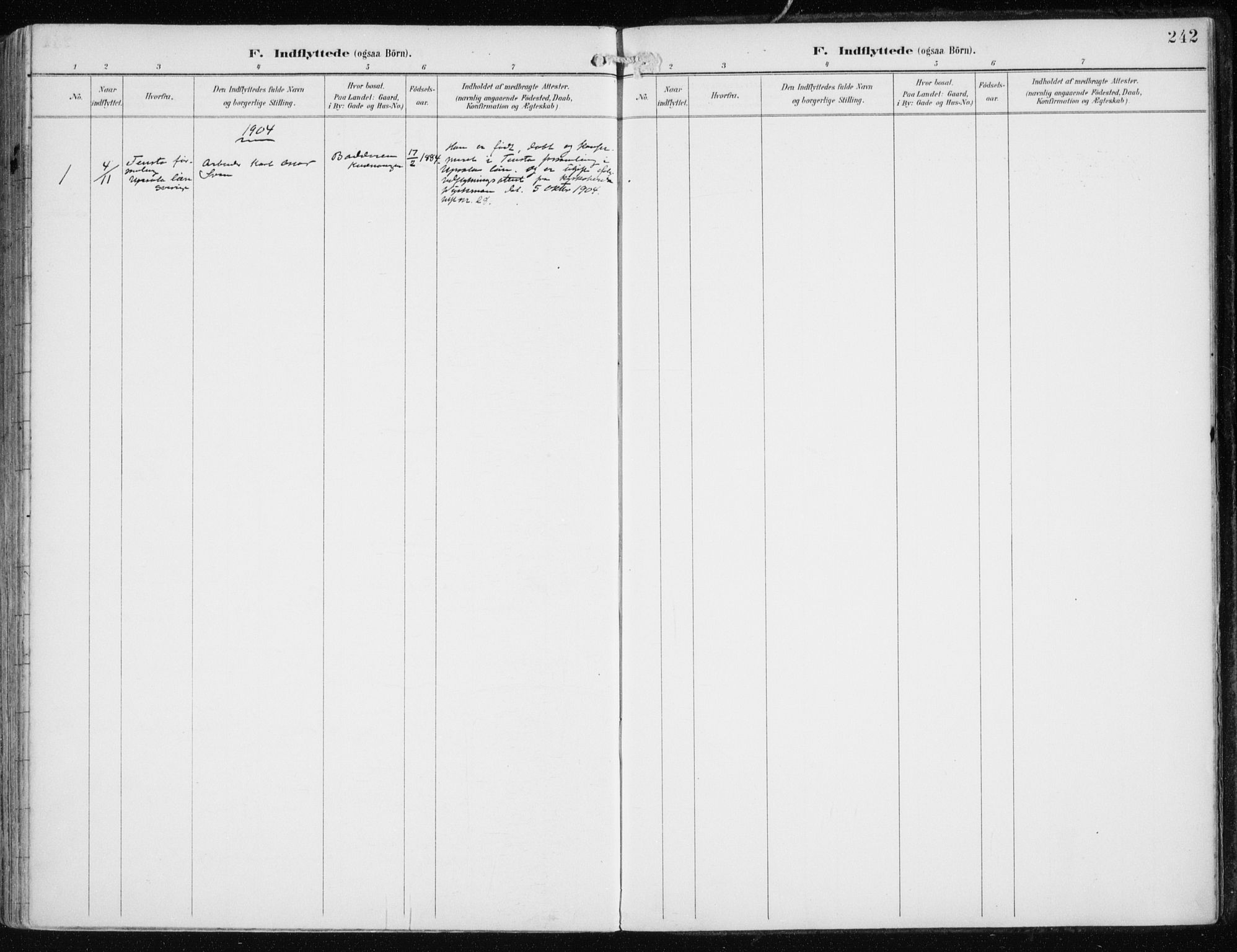 Skjervøy sokneprestkontor, AV/SATØ-S-1300/H/Ha/Haa/L0016kirke: Parish register (official) no. 16, 1892-1908, p. 242