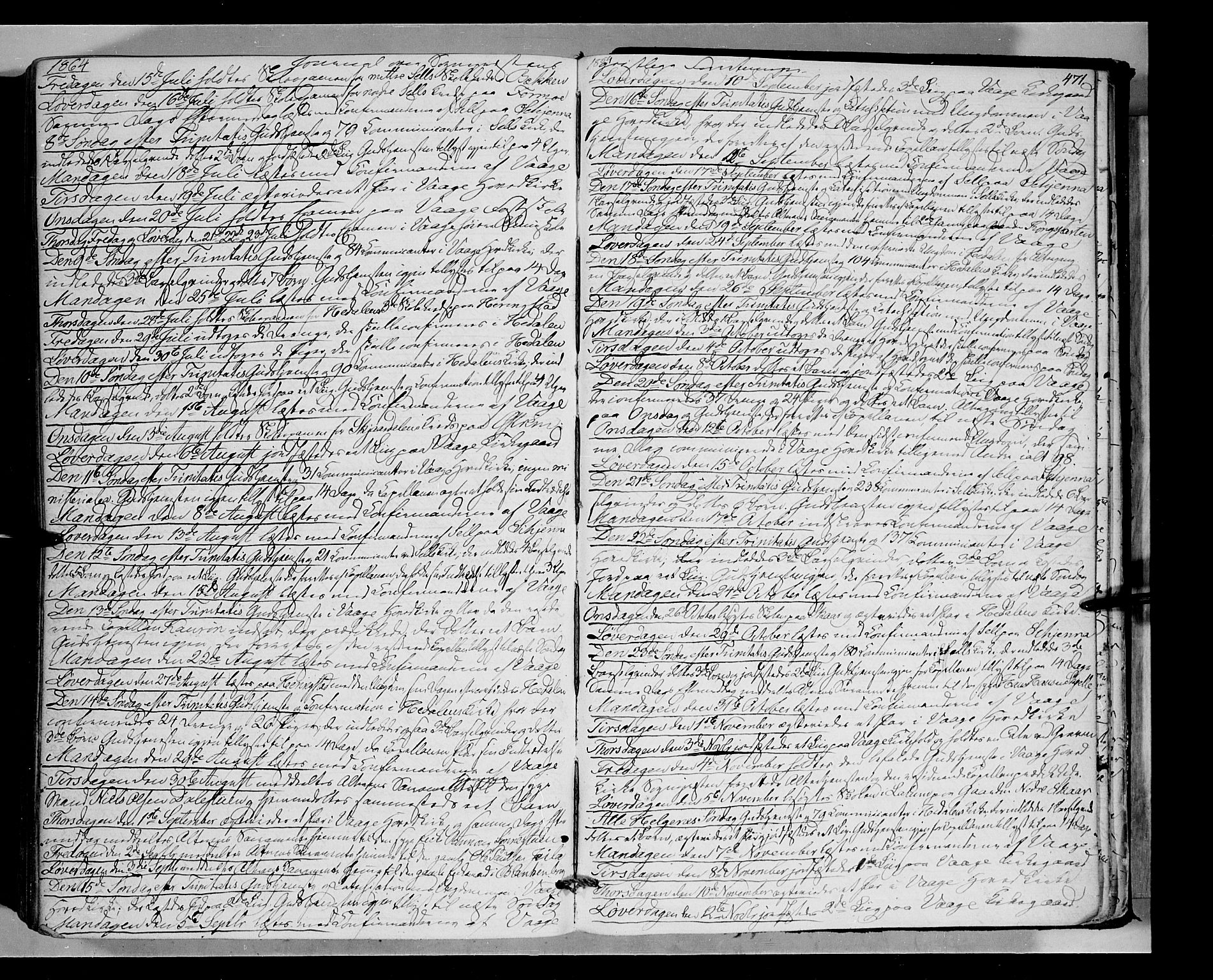 Vågå prestekontor, AV/SAH-PREST-076/H/Ha/Haa/L0006: Parish register (official) no. 6 /1, 1856-1872, p. 471