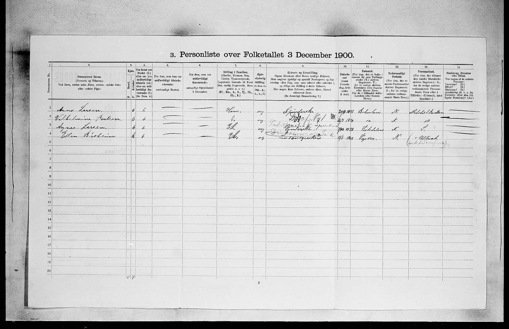 SAO, 1900 census for Kristiania, 1900, p. 6004