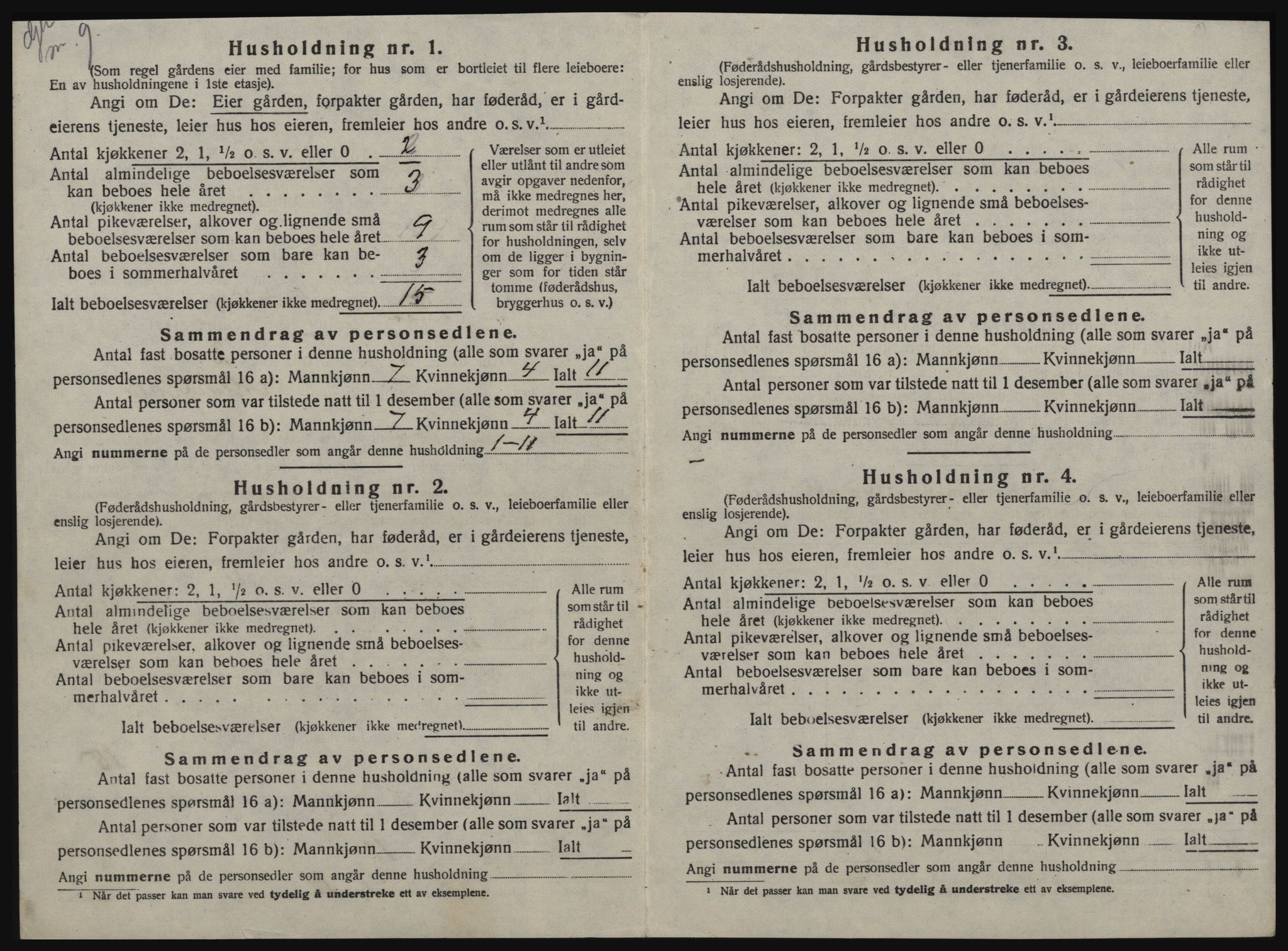 SAT, 1920 census for Flå, 1920, p. 17