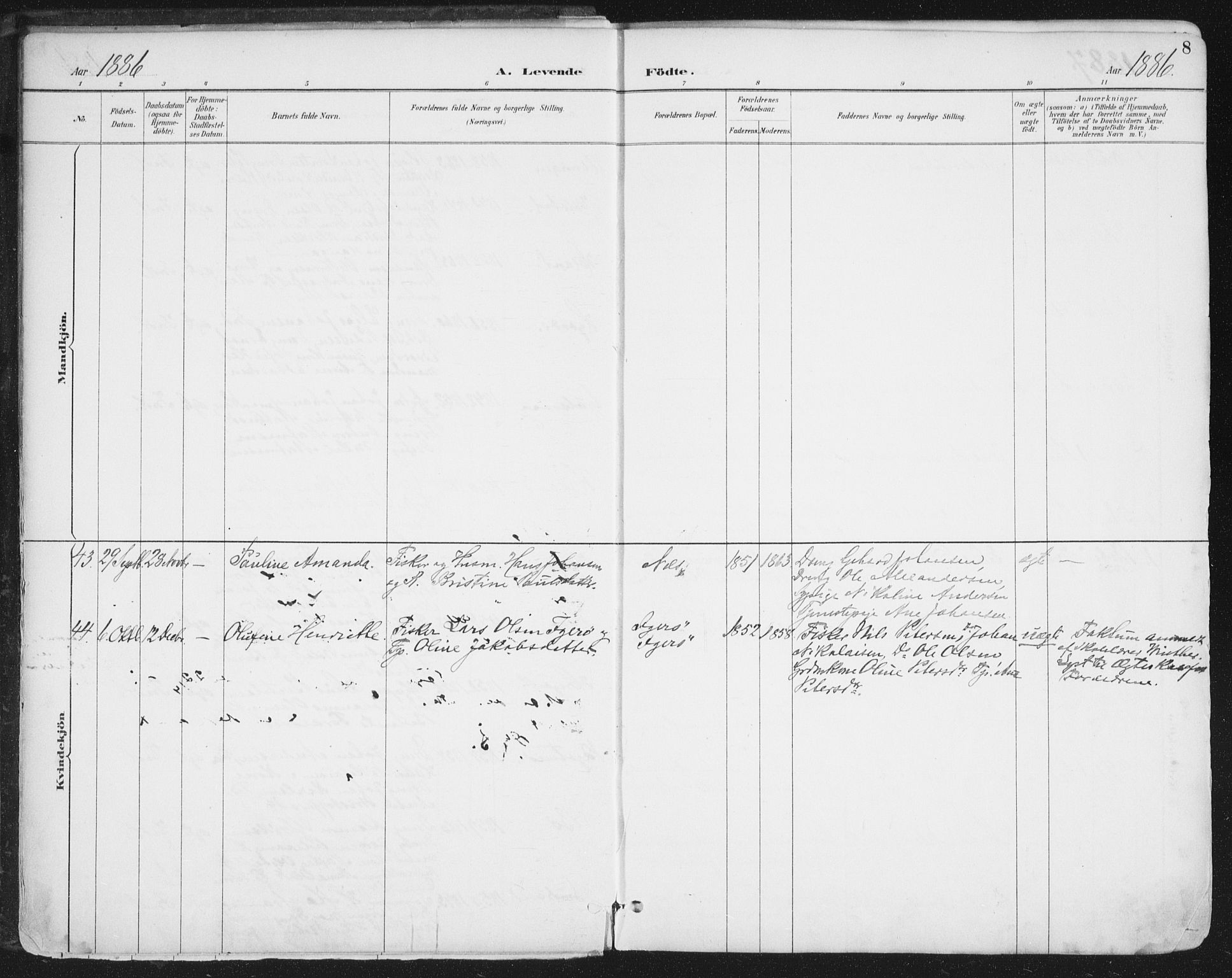 Ministerialprotokoller, klokkerbøker og fødselsregistre - Nordland, AV/SAT-A-1459/816/L0244: Parish register (official) no. 816A10, 1886-1903, p. 8