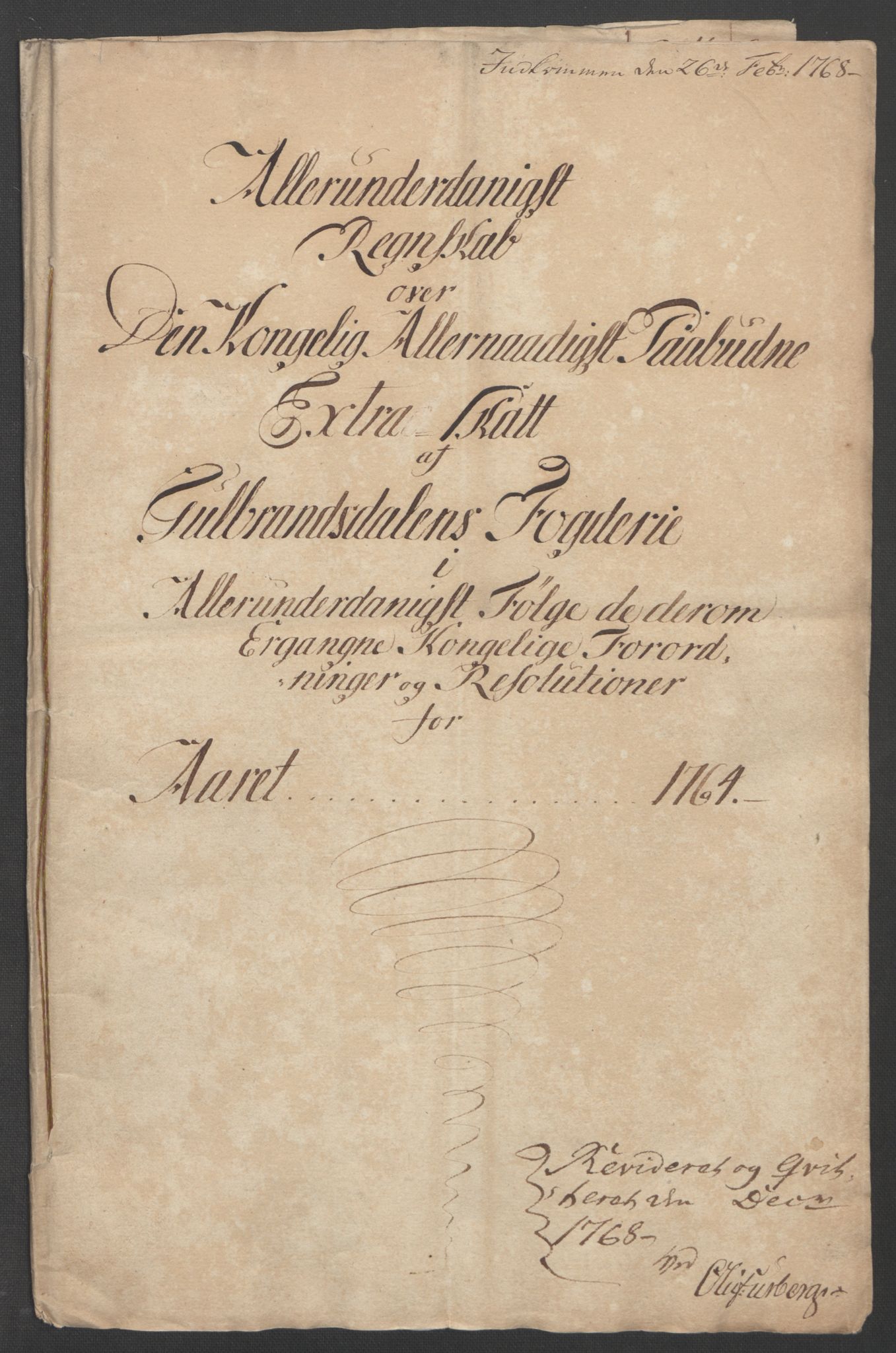 Rentekammeret inntil 1814, Reviderte regnskaper, Fogderegnskap, AV/RA-EA-4092/R17/L1266: Ekstraskatten Gudbrandsdal, 1762-1766, p. 307