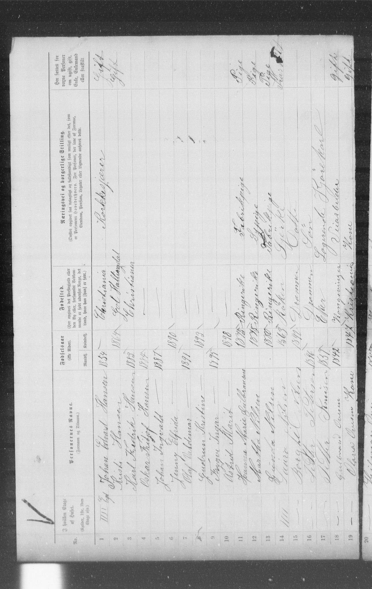 OBA, Municipal Census 1899 for Kristiania, 1899, p. 6400