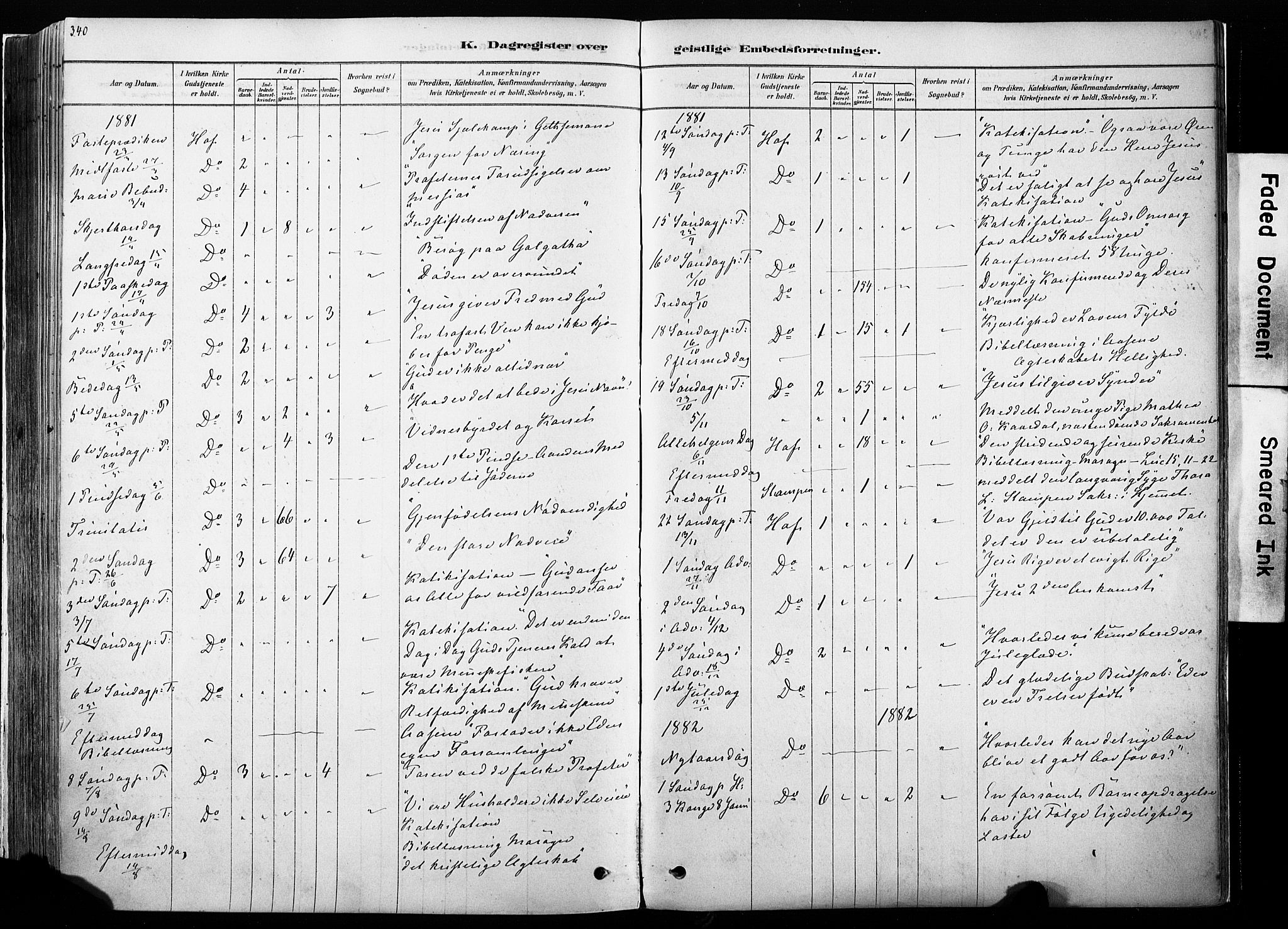 Hof prestekontor, SAH/PREST-038/H/Ha/Haa/L0010: Parish register (official) no. 10, 1878-1909, p. 340