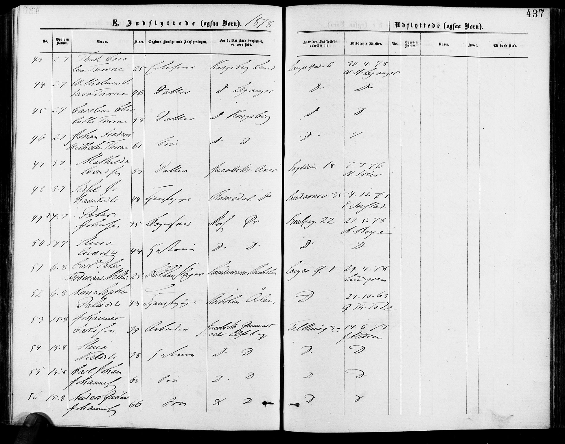 Gamle Aker prestekontor Kirkebøker, AV/SAO-A-10617a/F/L0005: Parish register (official) no. 5, 1873-1881, p. 437