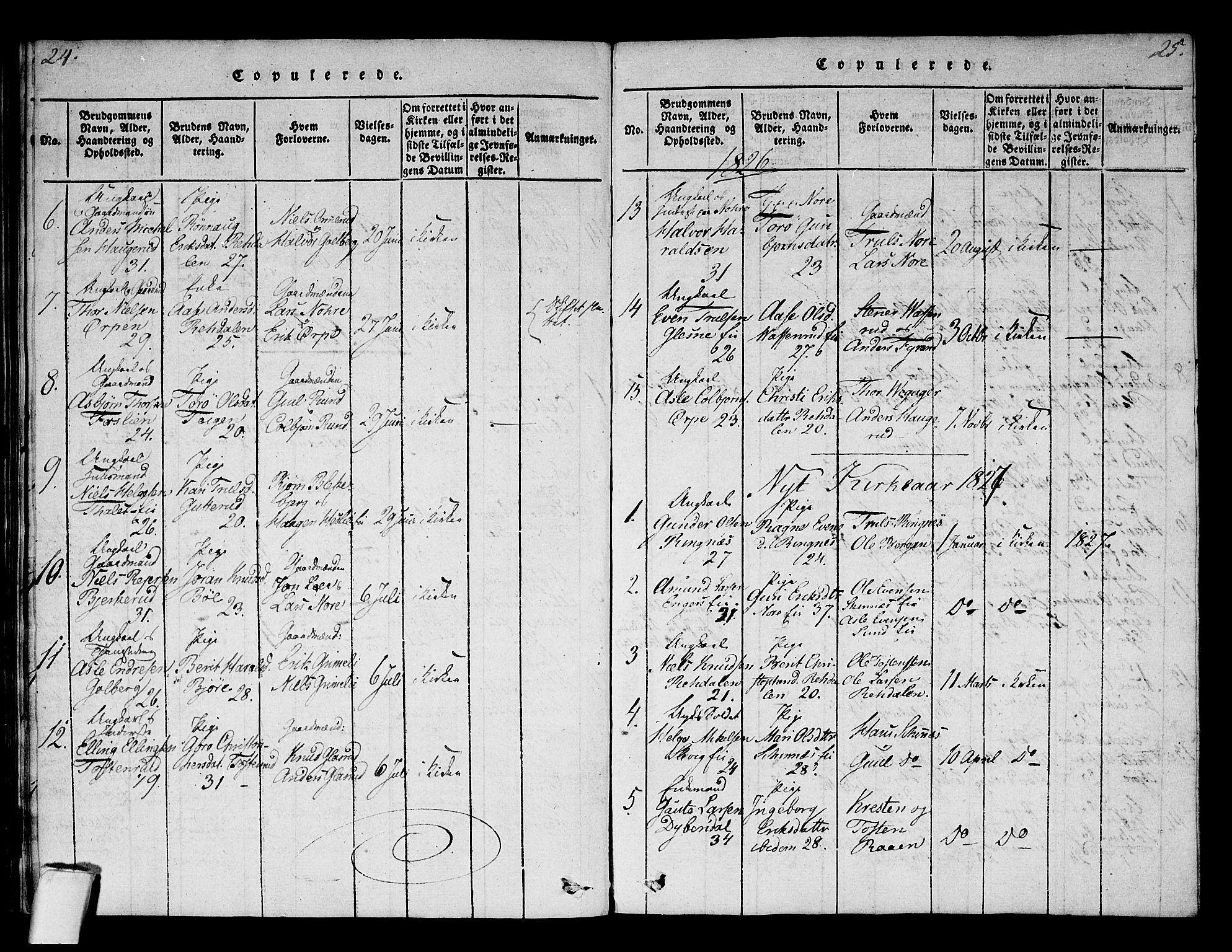 Krødsherad kirkebøker, SAKO/A-19/F/Fa/L0001: Parish register (official) no. 1, 1815-1829, p. 24-25