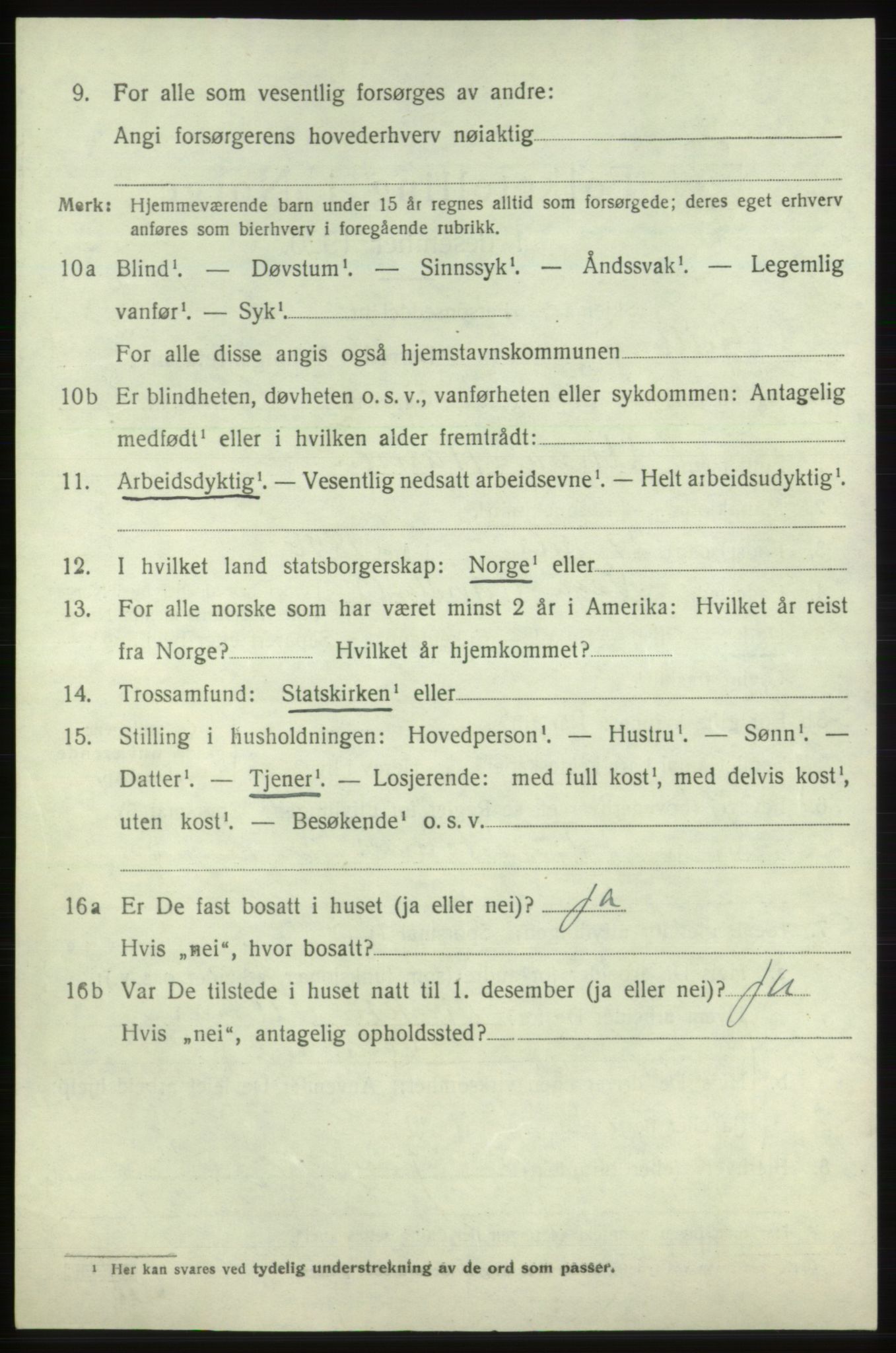 SAB, 1920 census for Fjelberg, 1920, p. 4420