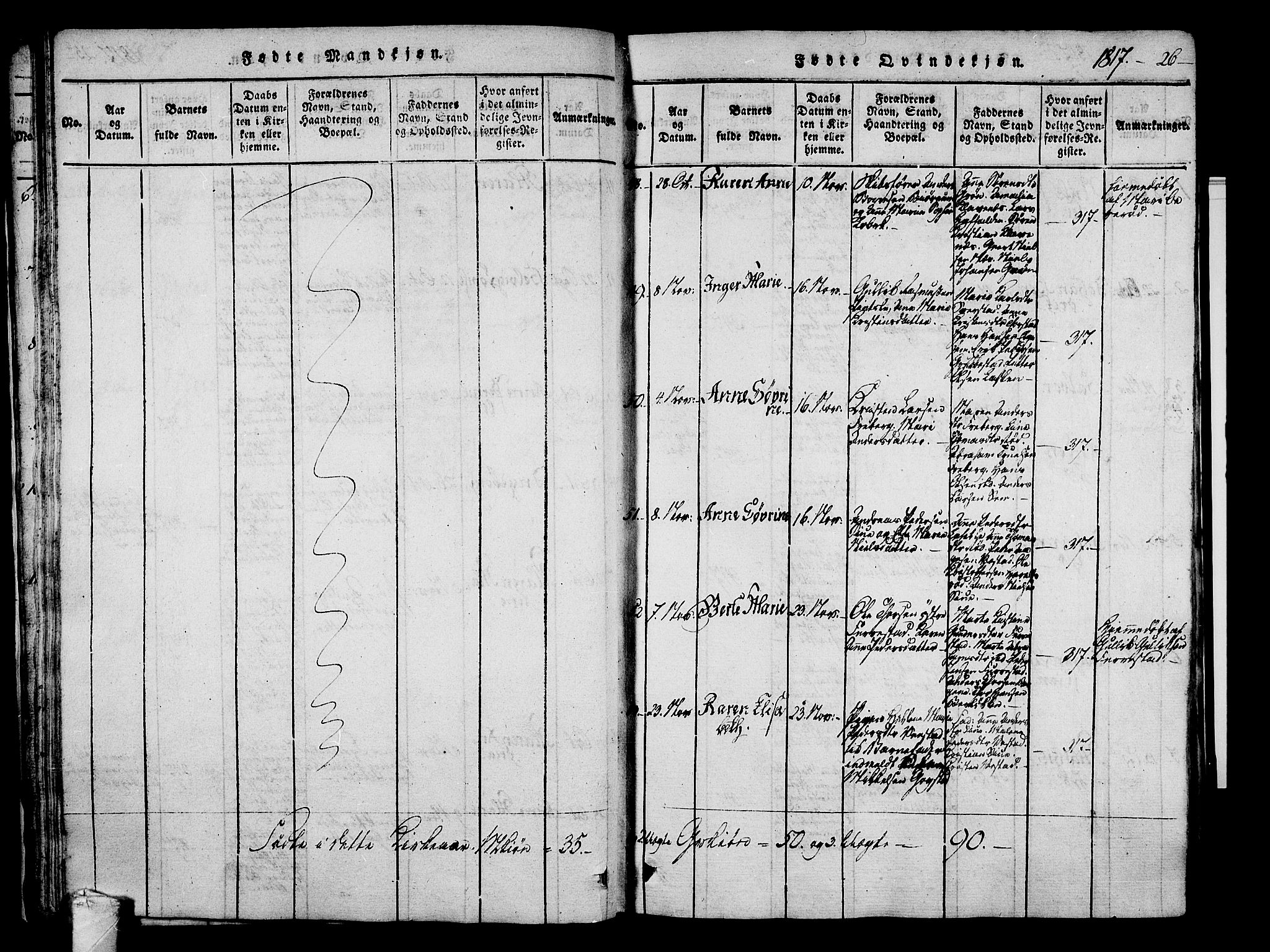 Sandar kirkebøker, AV/SAKO-A-243/F/Fa/L0004: Parish register (official) no. 4, 1814-1832, p. 26