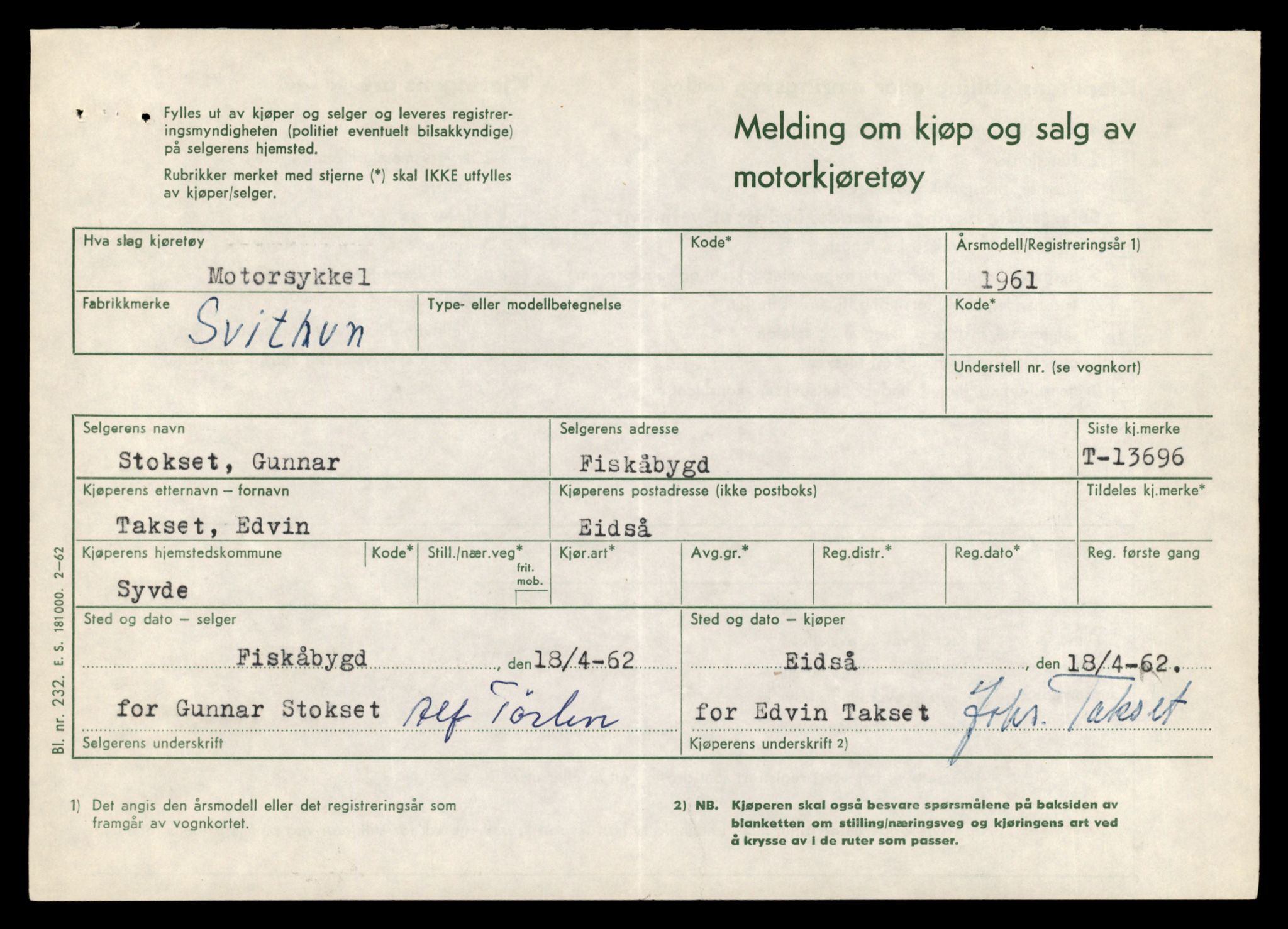 Møre og Romsdal vegkontor - Ålesund trafikkstasjon, AV/SAT-A-4099/F/Fe/L0040: Registreringskort for kjøretøy T 13531 - T 13709, 1927-1998, p. 2813