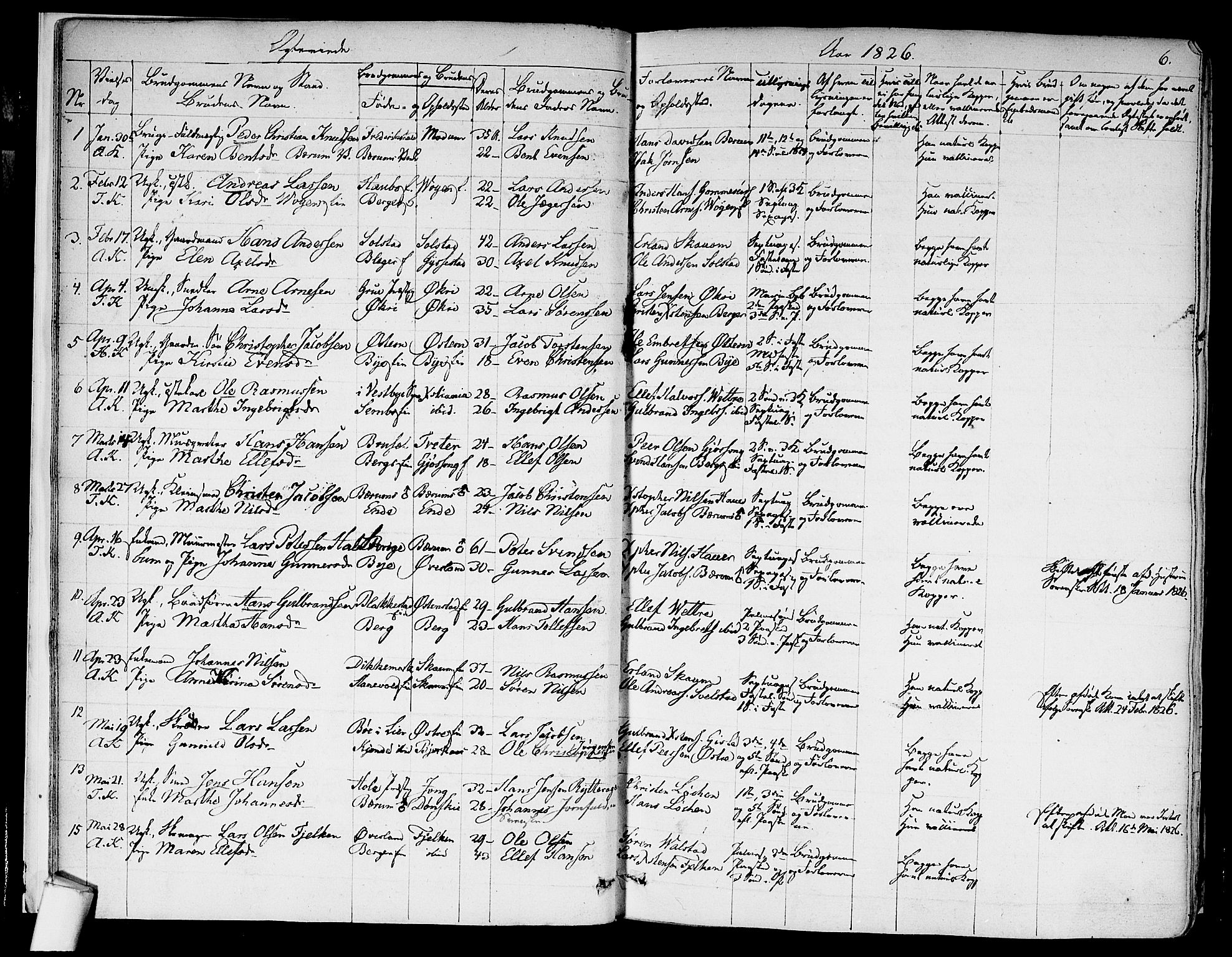 Asker prestekontor Kirkebøker, SAO/A-10256a/F/Fa/L0010: Parish register (official) no. I 10, 1825-1878, p. 6