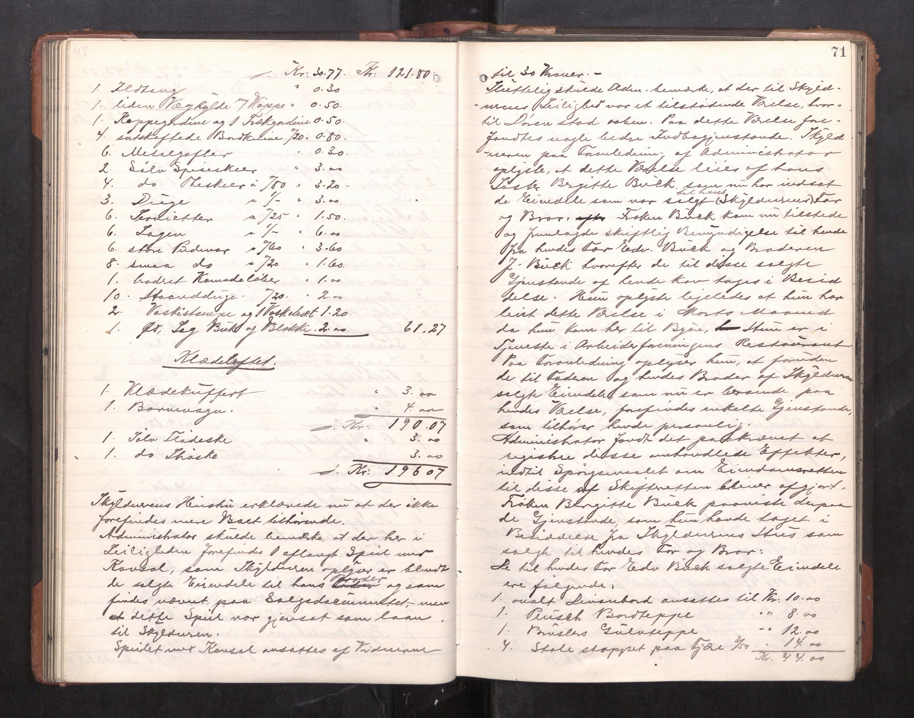 Trondheim byfogd, AV/SAT-A-0003/1/3/3C/L0025: Skifteregistreringsprotokoll - 24/1-14/7. (u/ register), 1906-1909, p. 71