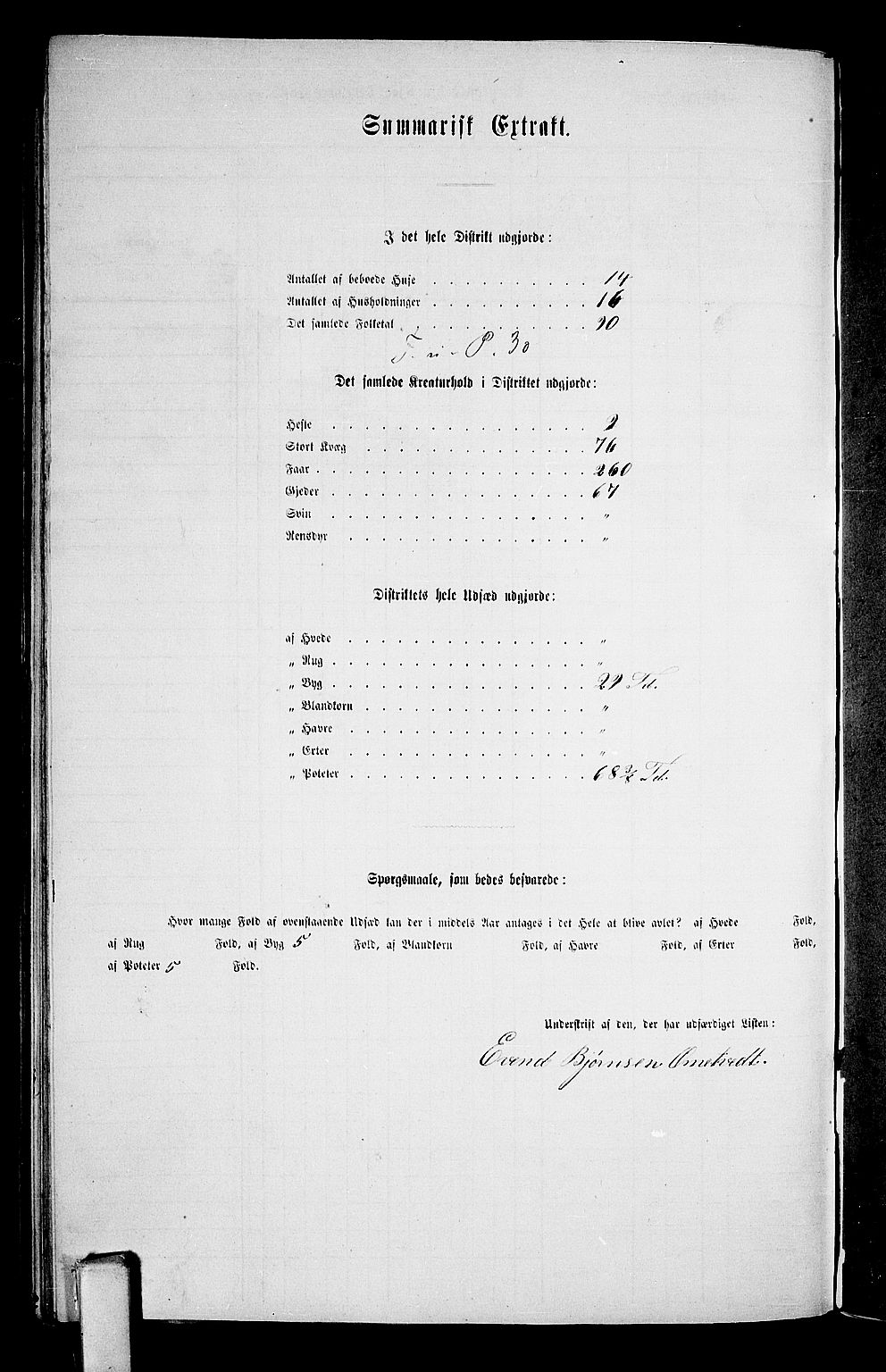 RA, 1865 census for Vinje, 1865, p. 43