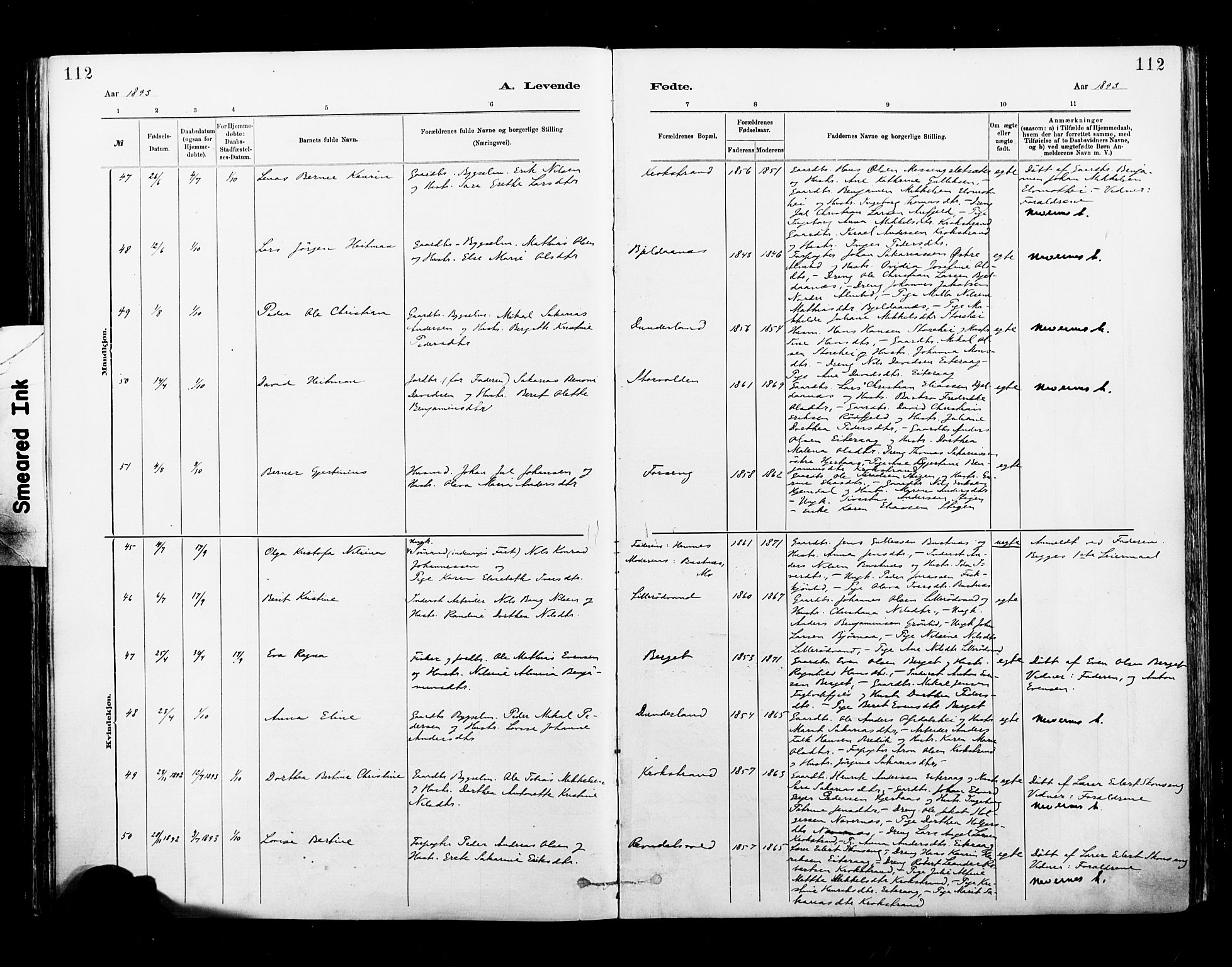 Ministerialprotokoller, klokkerbøker og fødselsregistre - Nordland, AV/SAT-A-1459/827/L0400: Parish register (official) no. 827A12, 1883-1903, p. 112