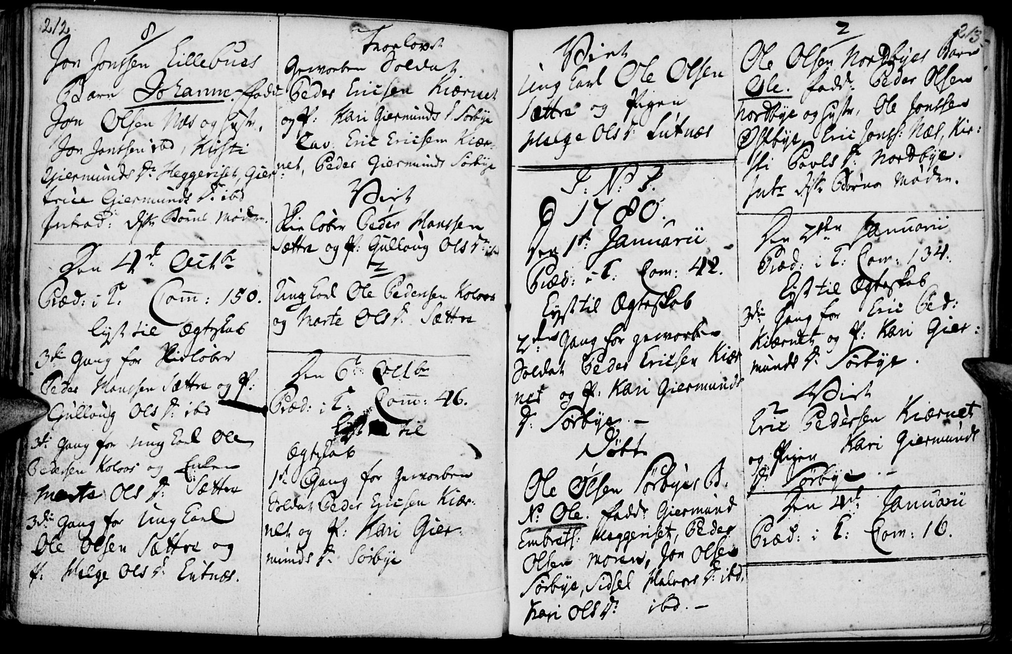 Elverum prestekontor, AV/SAH-PREST-044/H/Ha/Haa/L0004: Parish register (official) no. 4, 1761-1780, p. 212-213