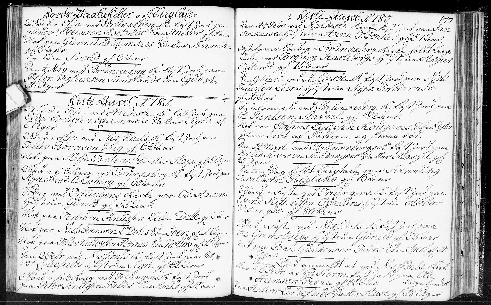 Kviteseid kirkebøker, SAKO/A-276/F/Fa/L0002: Parish register (official) no. I 2, 1773-1786, p. 177