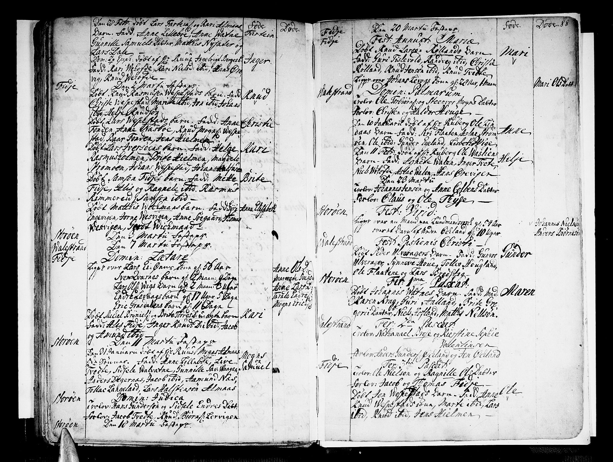 Stord sokneprestembete, AV/SAB-A-78201/H/Haa: Parish register (official) no. A 1, 1725-1744, p. 88