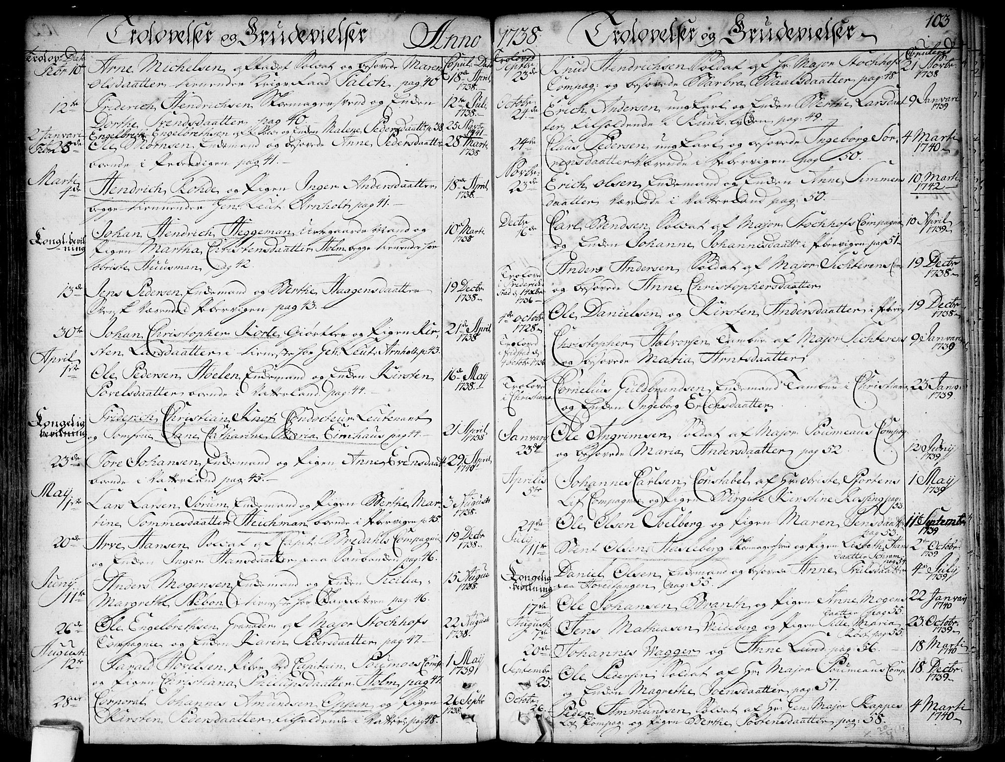 Garnisonsmenigheten Kirkebøker, SAO/A-10846/F/Fa/L0001: Parish register (official) no. 1, 1734-1756, p. 103