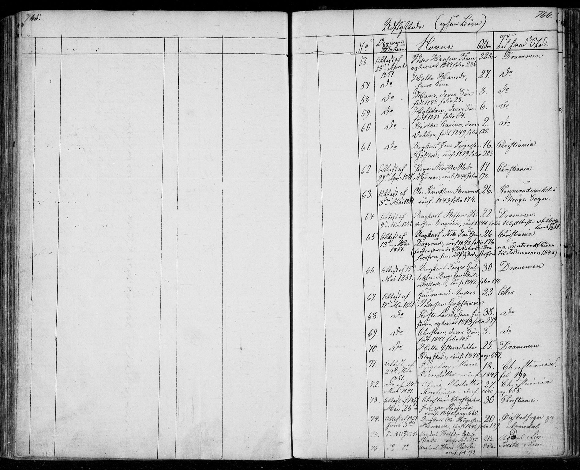 Modum kirkebøker, SAKO/A-234/F/Fa/L0008: Parish register (official) no. 8, 1851-1859, p. 765-766