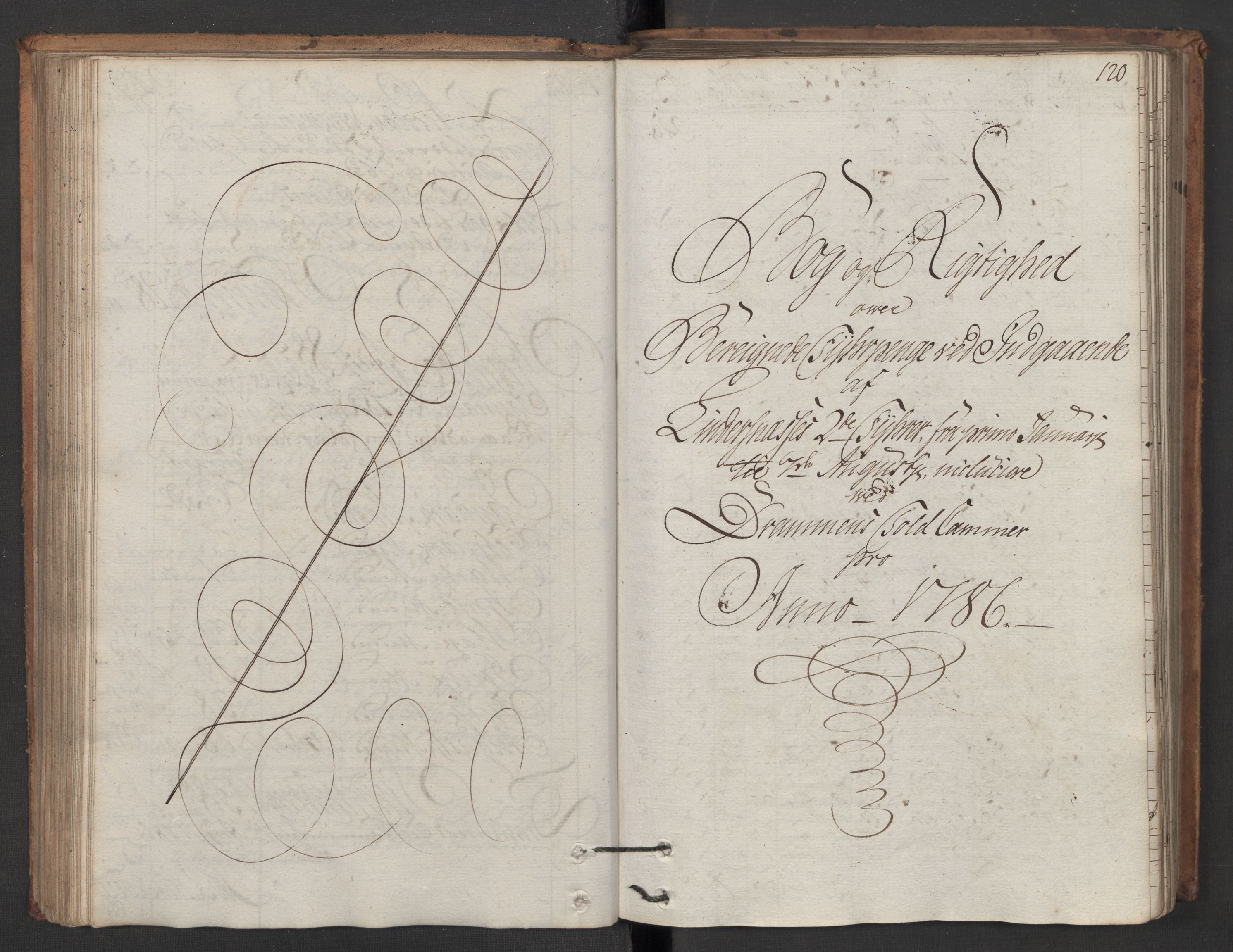 Generaltollkammeret, tollregnskaper, RA/EA-5490/R08/L0142/0001: Tollregnskaper Drammen / Inngående hovedtollbok, 1786, p. 119b-120a