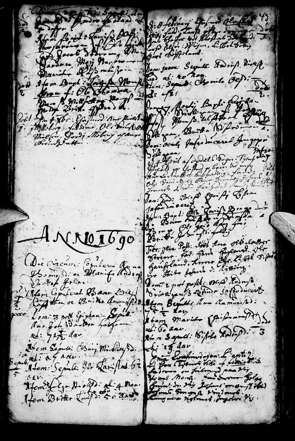 Os sokneprestembete, SAB/A-99929: Parish register (official) no. A 1, 1669-1722, p. 43