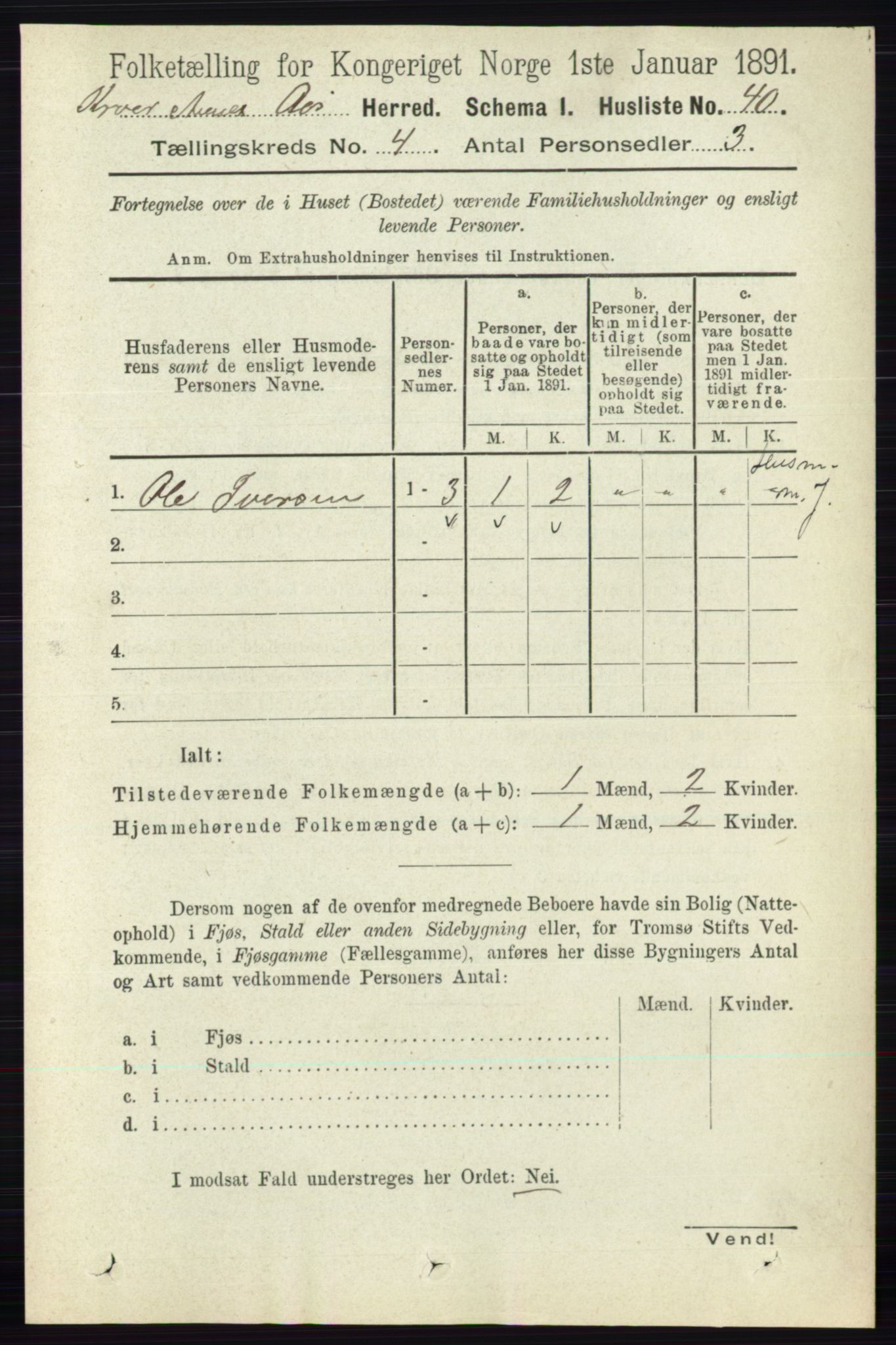 RA, 1891 census for 0214 Ås, 1891, p. 3022