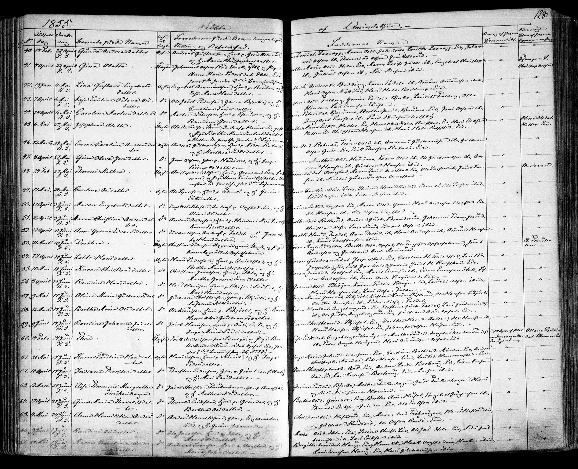 Nes prestekontor Kirkebøker, SAO/A-10410/F/Fa/L0007: Parish register (official) no. I 7, 1846-1858, p. 128