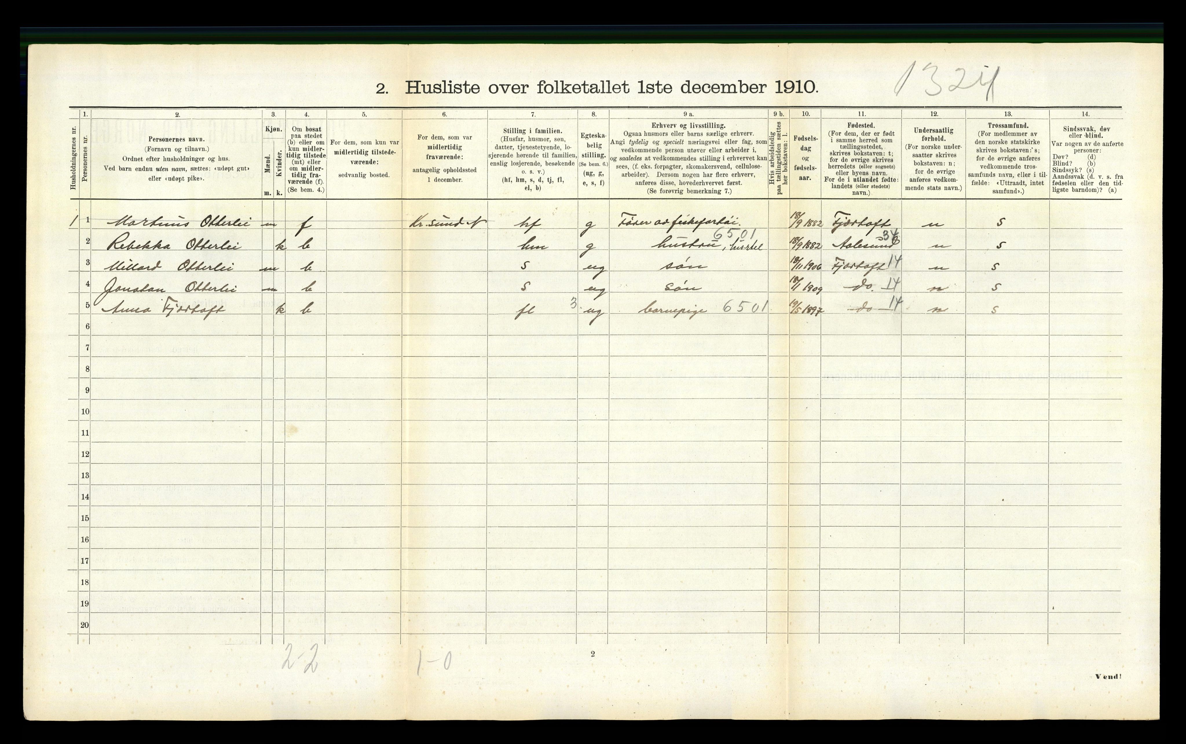 RA, 1910 census for Edøy, 1910, p. 507