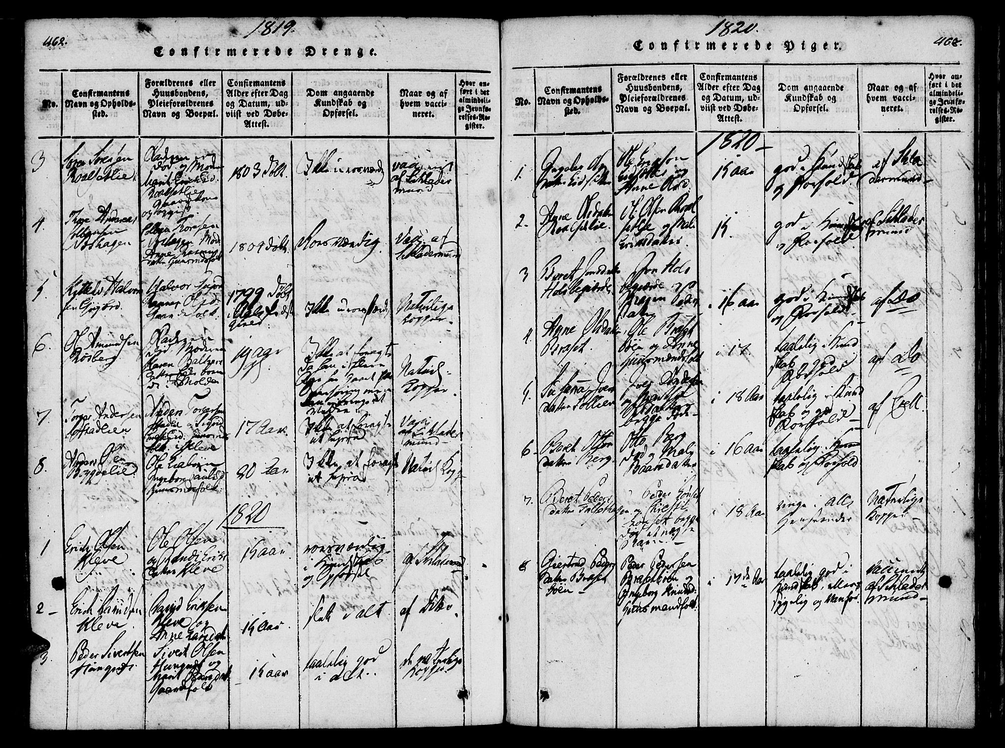 Ministerialprotokoller, klokkerbøker og fødselsregistre - Møre og Romsdal, SAT/A-1454/557/L0679: Parish register (official) no. 557A01, 1818-1843, p. 462-463