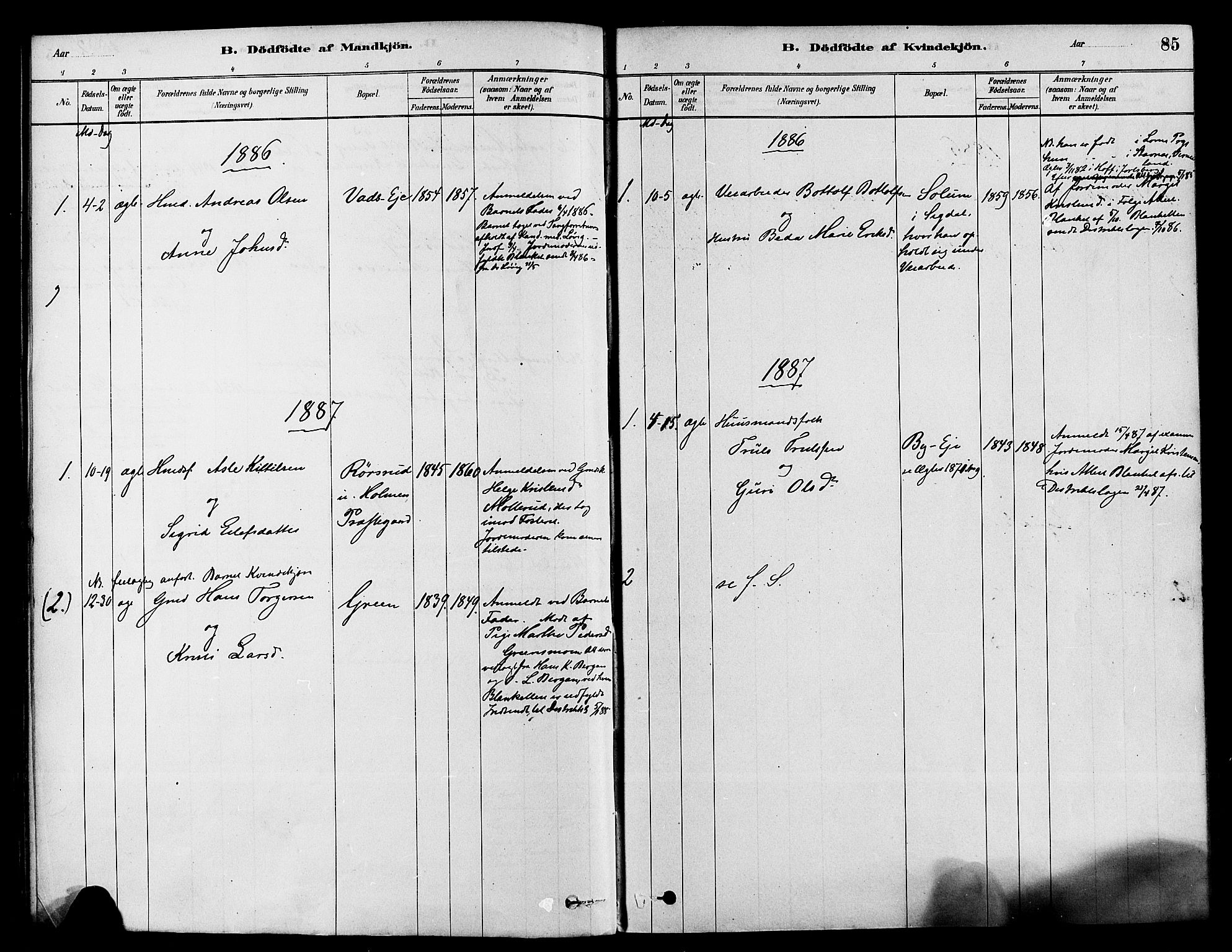 Sigdal kirkebøker, SAKO/A-245/F/Fa/L0011: Parish register (official) no. I 11, 1879-1887, p. 85