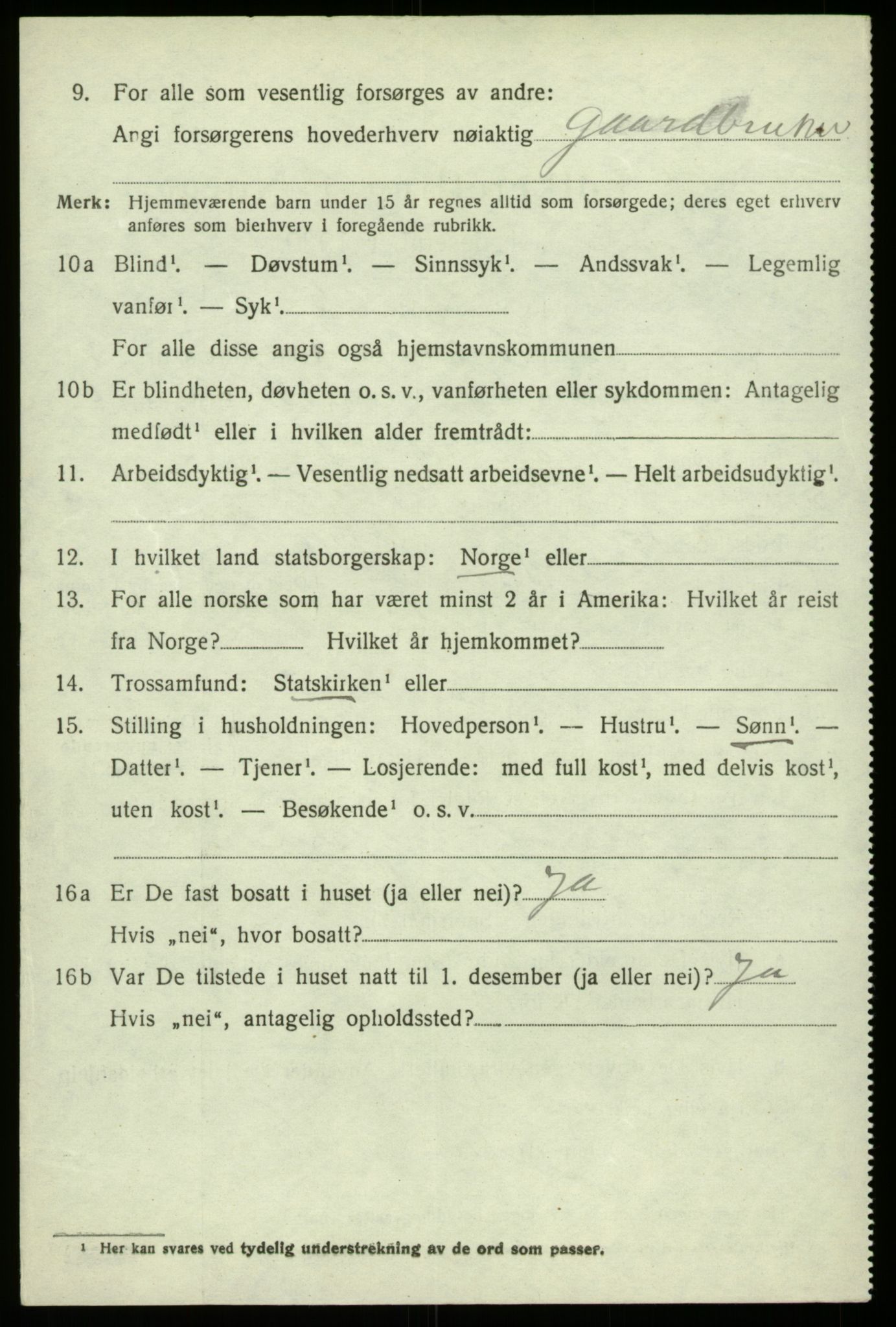 SAB, 1920 census for Haus, 1920, p. 8782