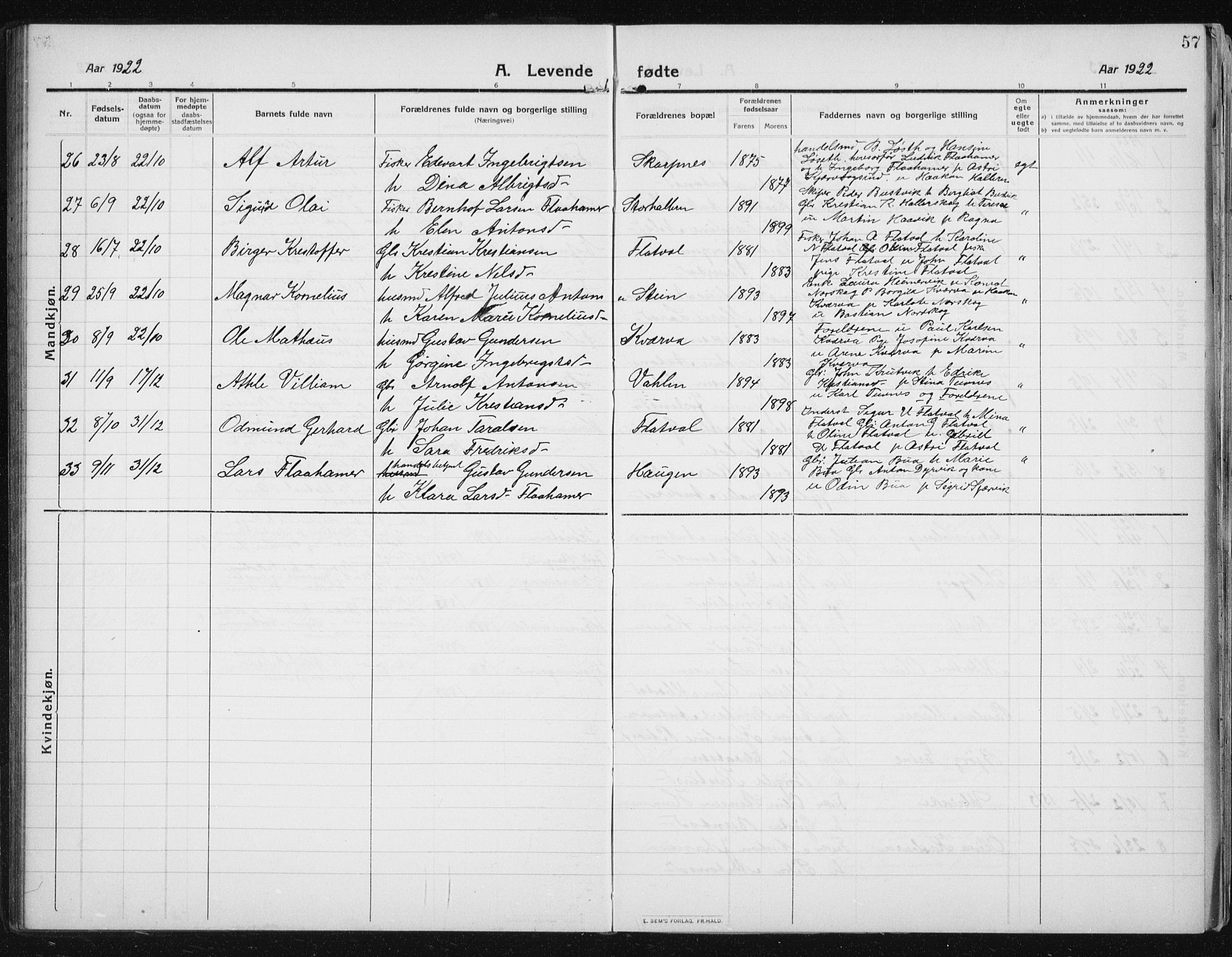 Ministerialprotokoller, klokkerbøker og fødselsregistre - Sør-Trøndelag, AV/SAT-A-1456/641/L0599: Parish register (copy) no. 641C03, 1910-1938, p. 57