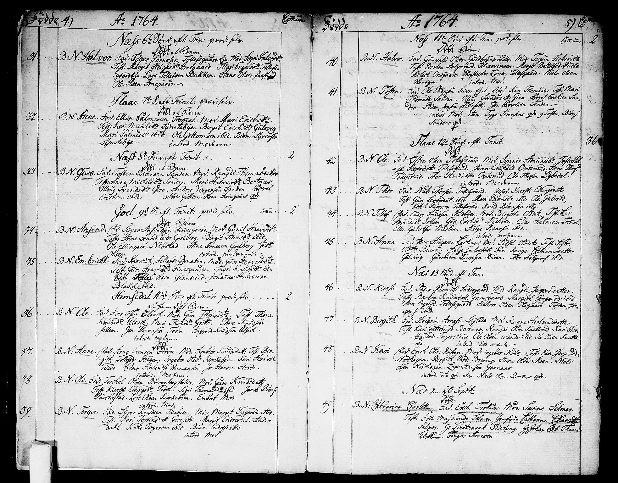 Nes kirkebøker, SAKO/A-236/F/Fa/L0004: Parish register (official) no. 4, 1764-1786, p. 4-5