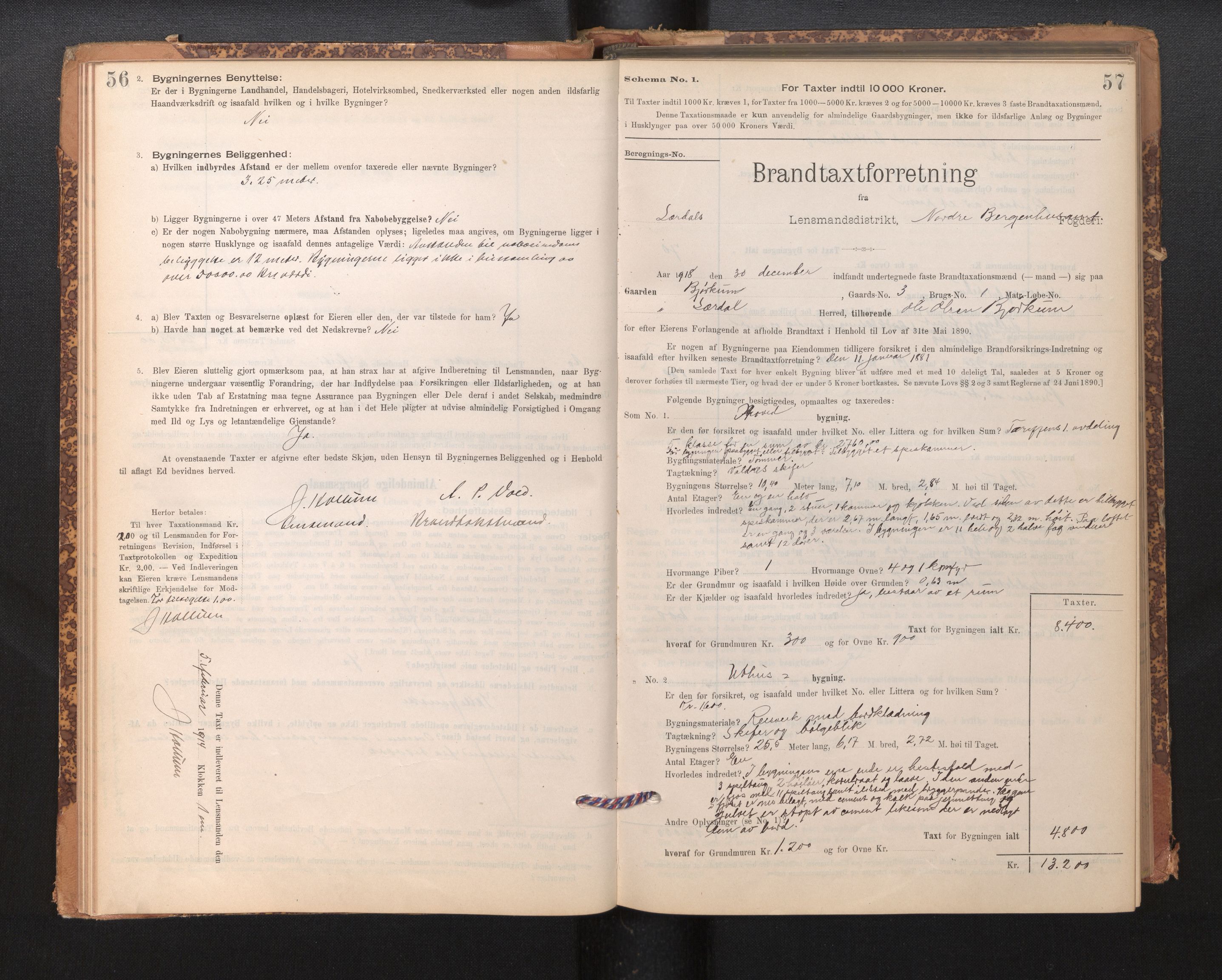 Lensmannen i Lærdal, SAB/A-29401/0012/L0006: Branntakstprotokoll, skjematakst, 1896-1947, p. 56-57