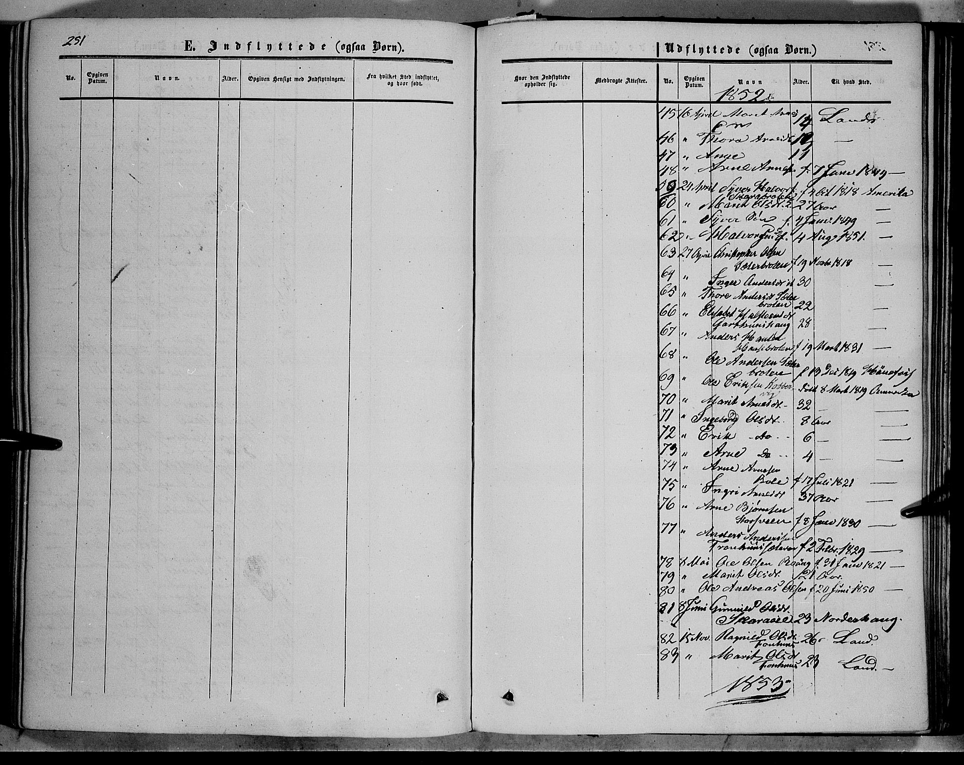 Sør-Aurdal prestekontor, SAH/PREST-128/H/Ha/Haa/L0005: Parish register (official) no. 5, 1849-1876, p. 251